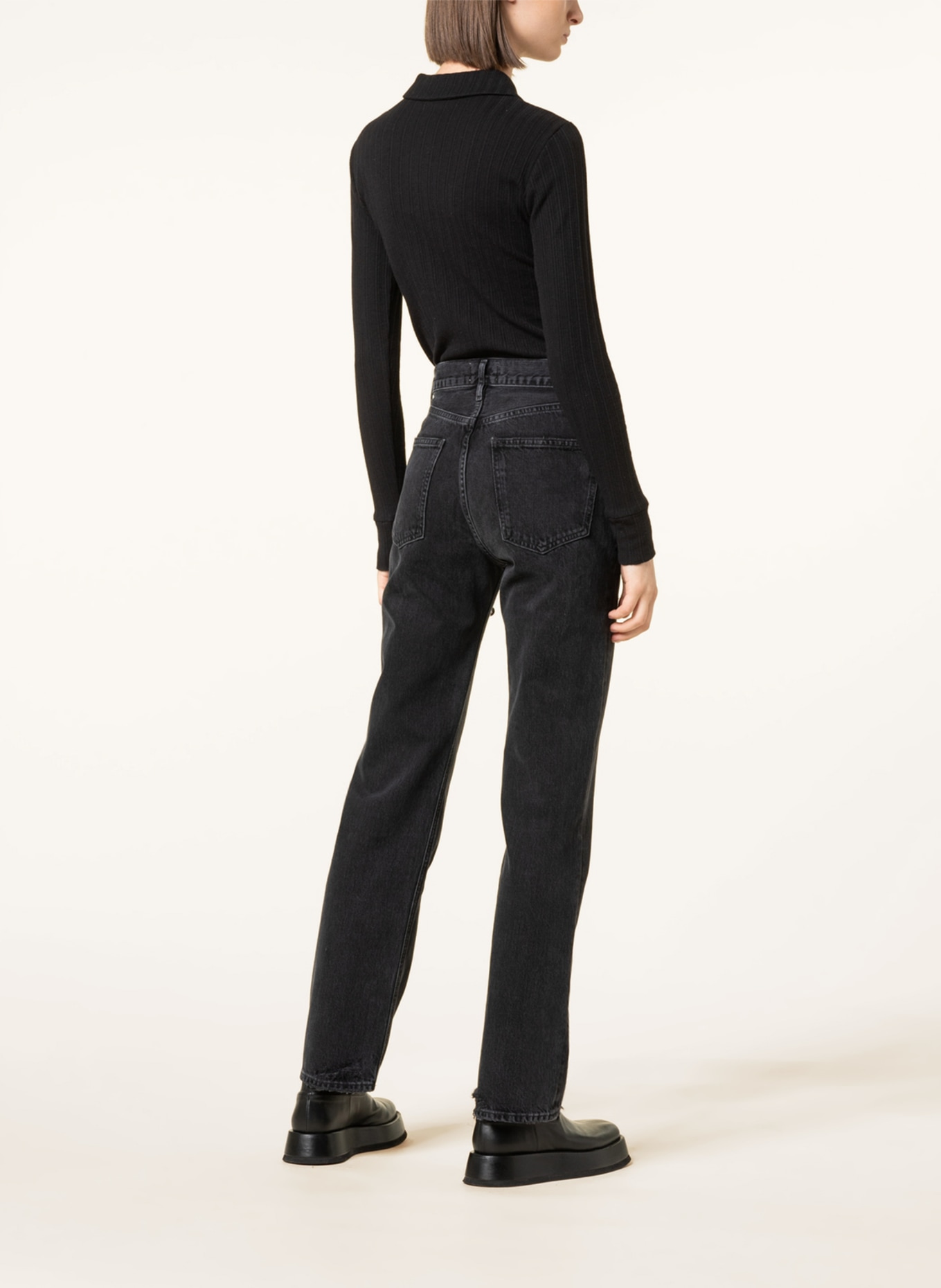 AGOLDE Straight Jeans LANA , Farbe: Conduct washed black (Bild 3)