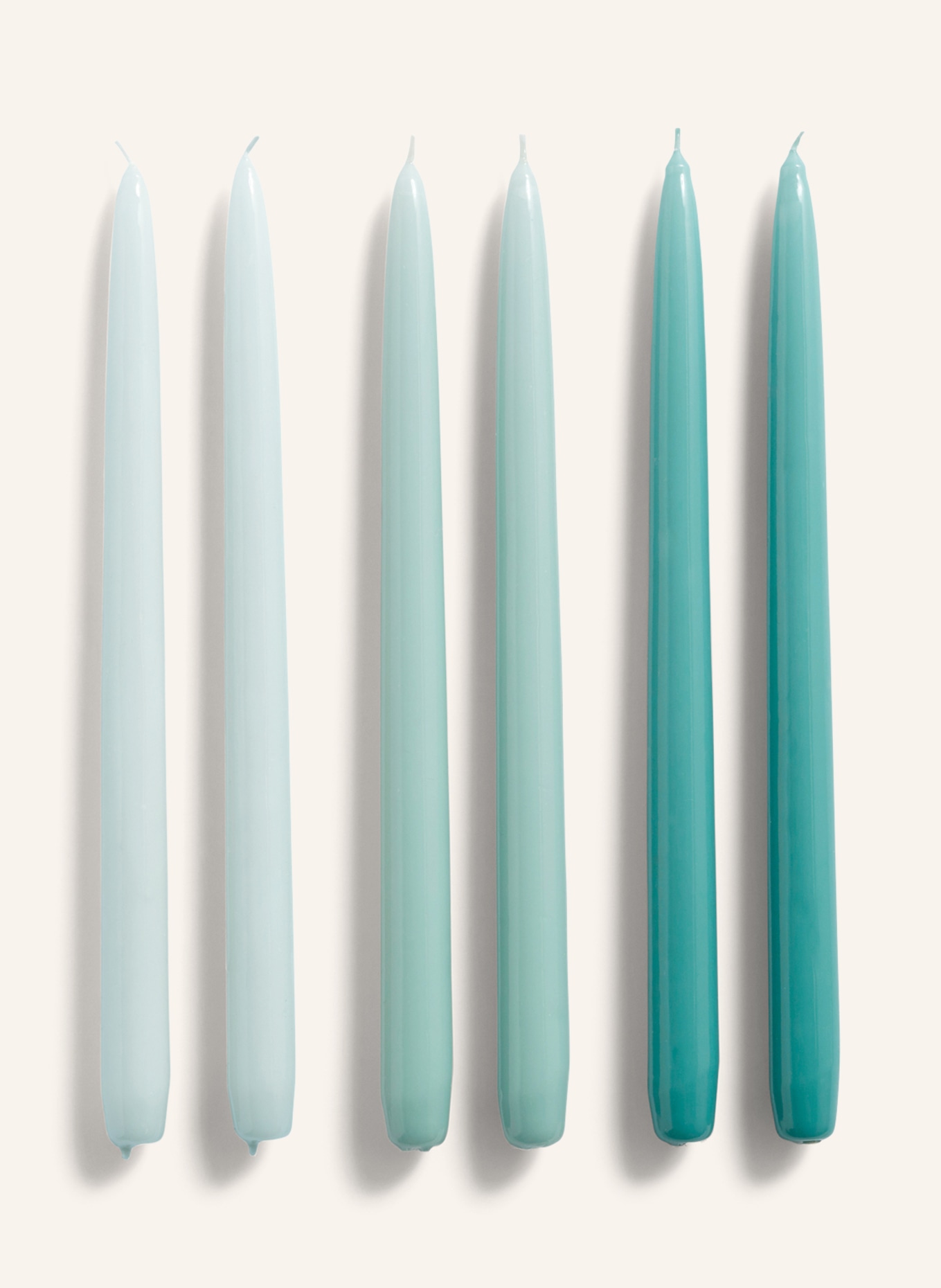 HAY Set of 6 taper candles, Color: TURQUOISE/ LIGHT BLUE/ TEAL (Image 1)