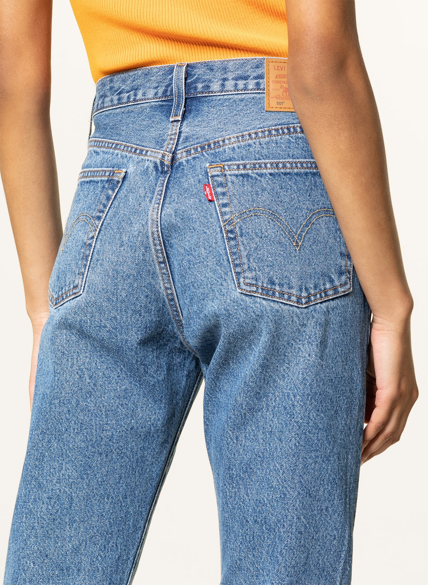 Levi's® Straight Jeans 501 ORIGINAL CROPPED, Farbe: 36 Med Indigo - Worn In (Bild 5)