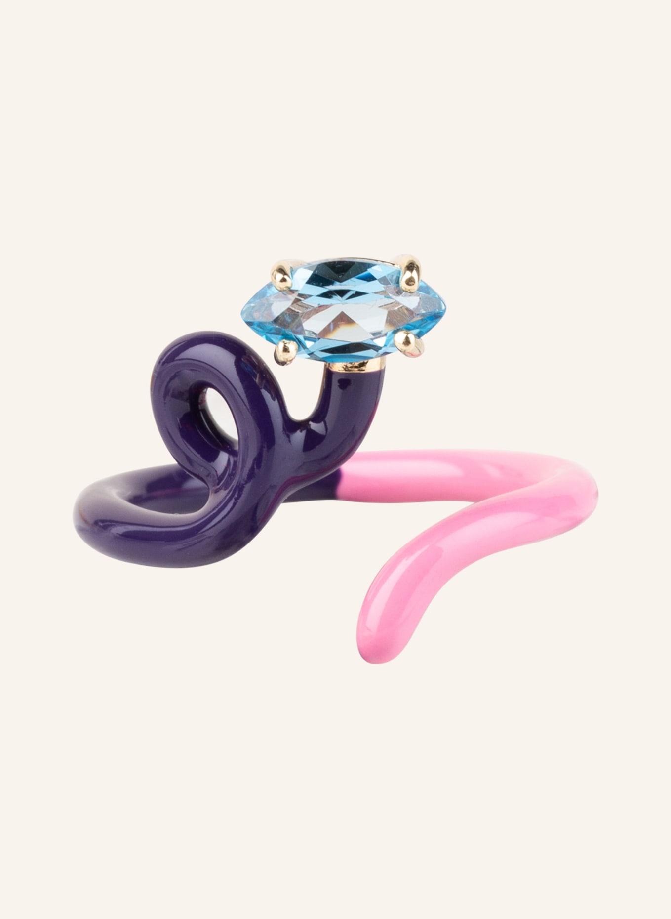 BEA BONGIASCA Ring BABY VINE, Color: PINK/ BLACK/ TURQUOISE (Image 2)