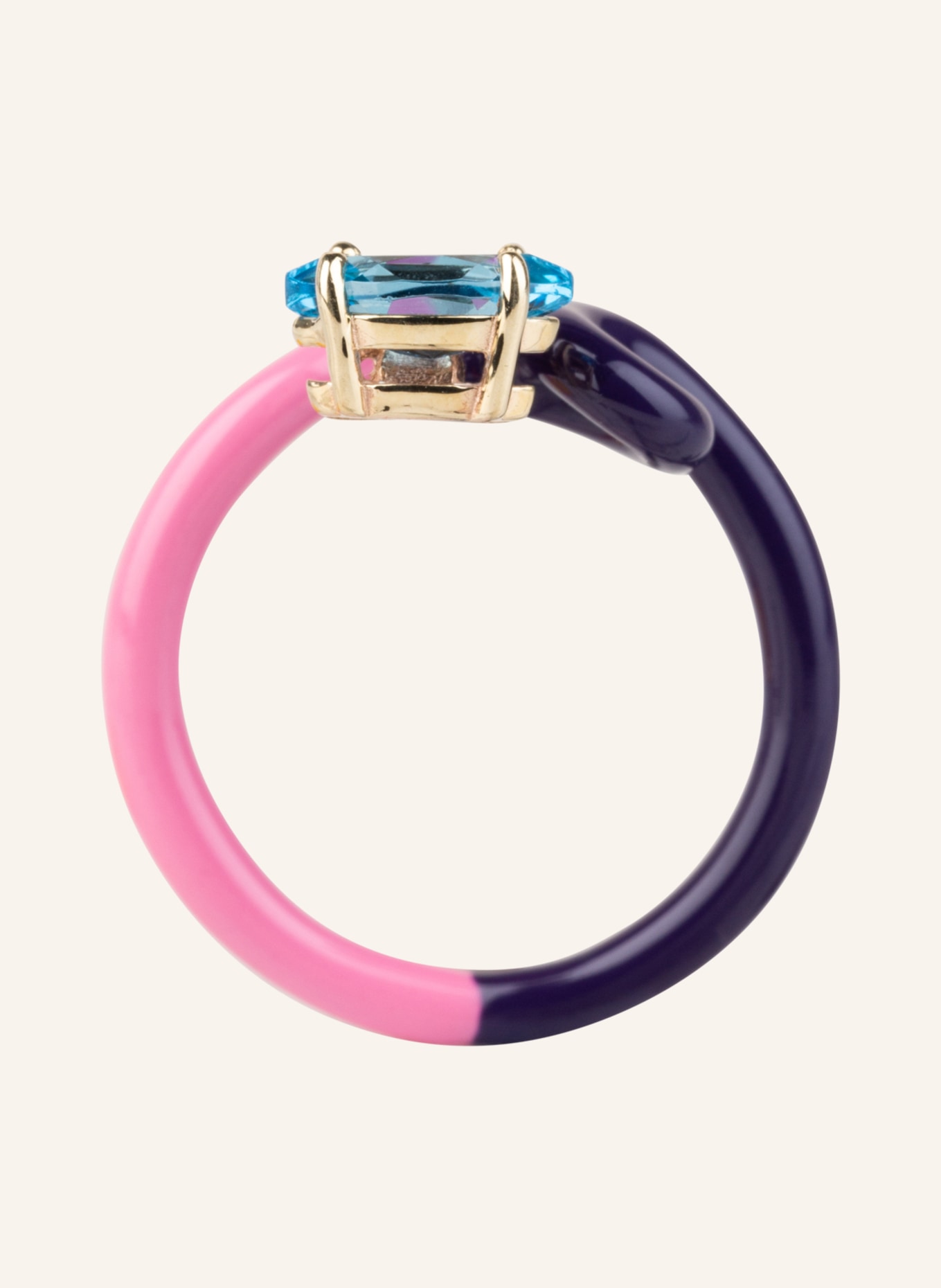 BEA BONGIASCA Ring BABY VINE, Farbe: PINK/ SCHWARZ/ TÜRKIS (Bild 3)