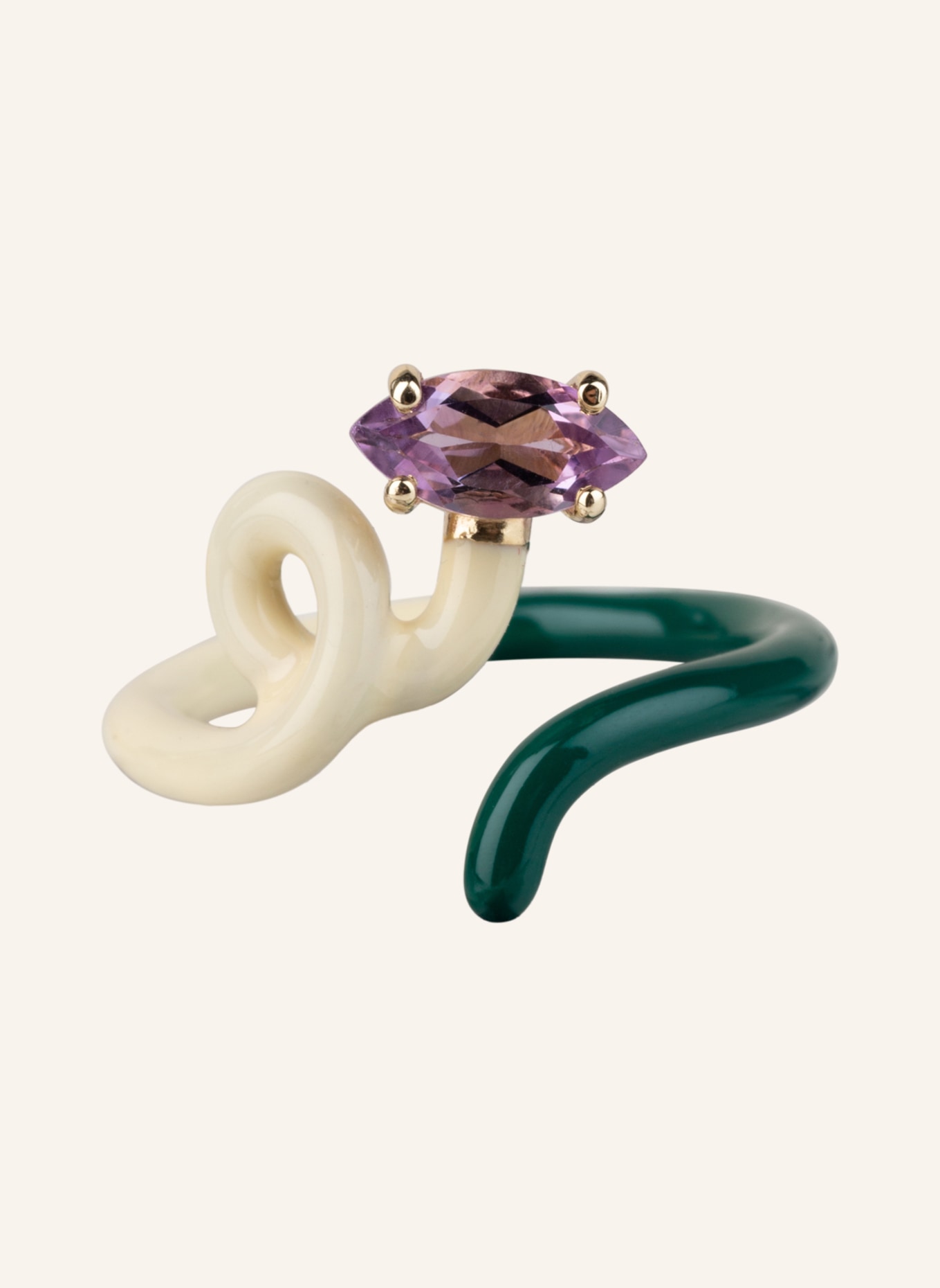 BEA BONGIASCA Ring BABY VINE, Color: SILVER/ PURPLE (Image 2)