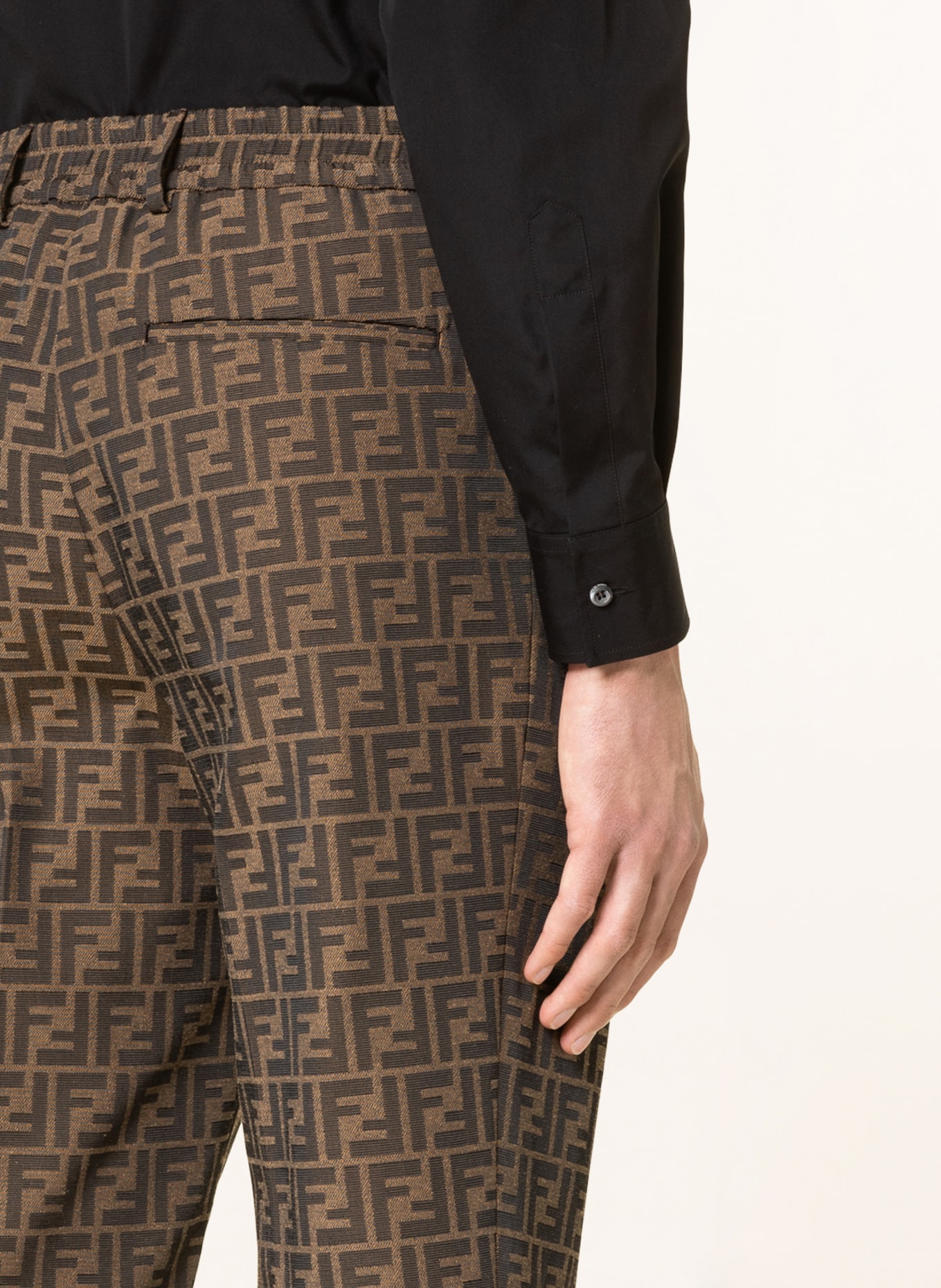 FENDI Trousers slim fit, Color: BROWN/ DARK BROWN (Image 5)