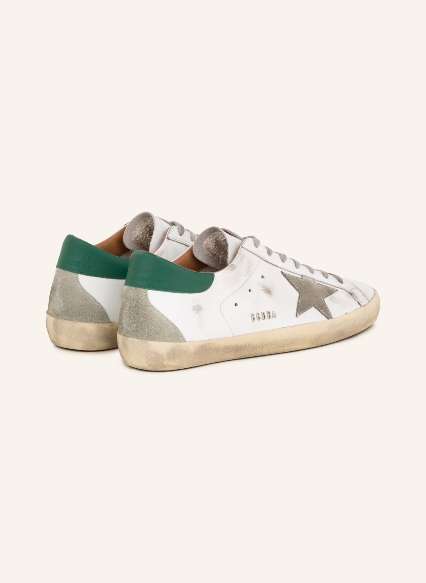 GOLDEN GOOSE Sneakers SUPER-STAR, Color: WHITE/ GREEN (Image 2)