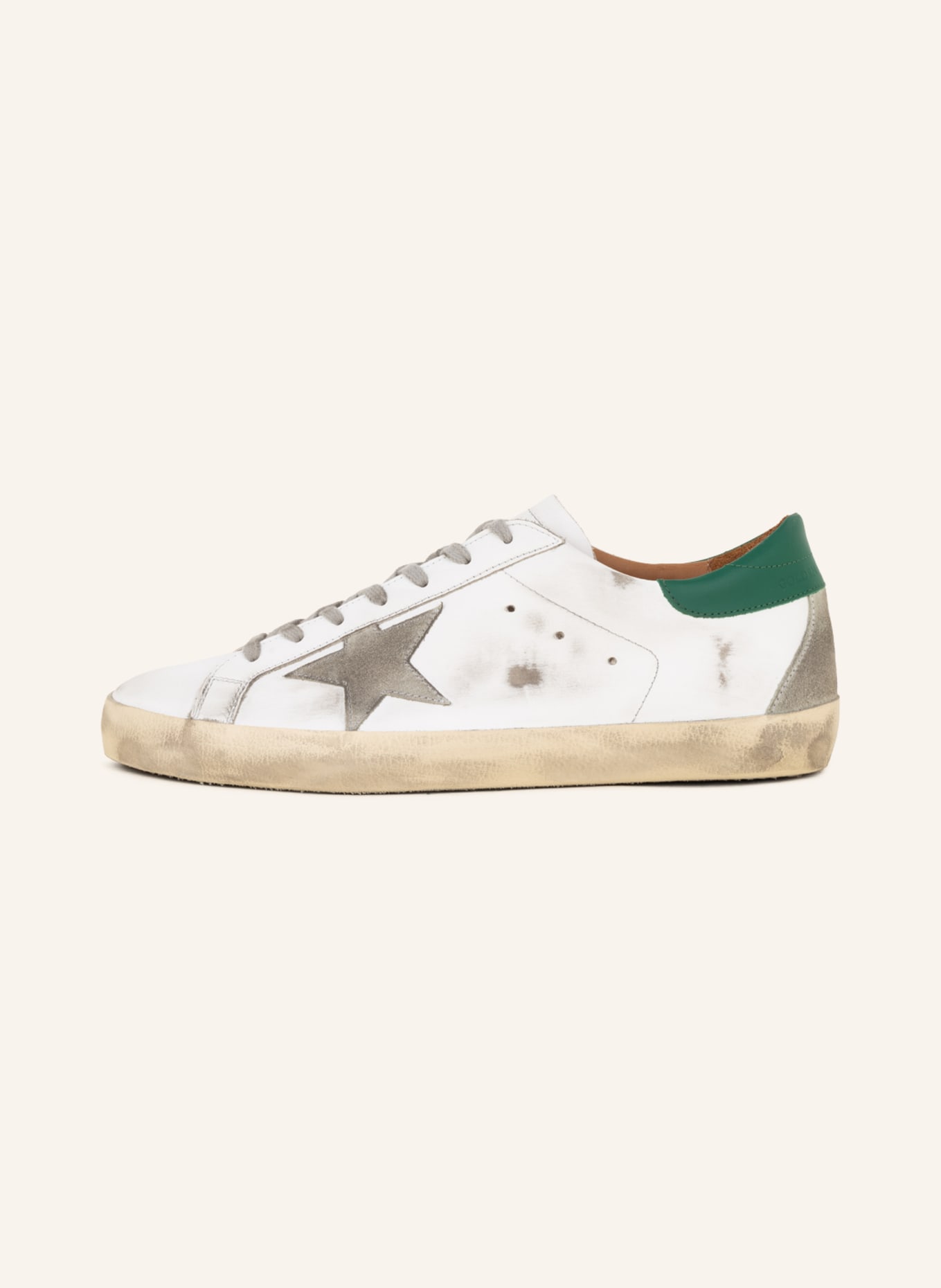 GOLDEN GOOSE Sneakers SUPER-STAR, Color: WHITE/ GREEN (Image 4)