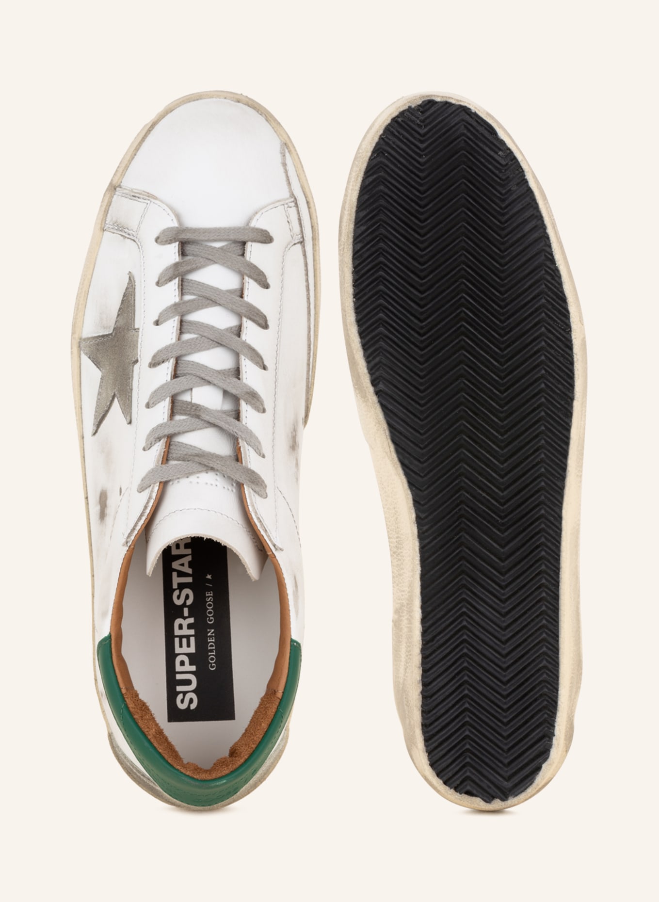 GOLDEN GOOSE Sneakers SUPER-STAR, Color: WHITE/ GREEN (Image 5)