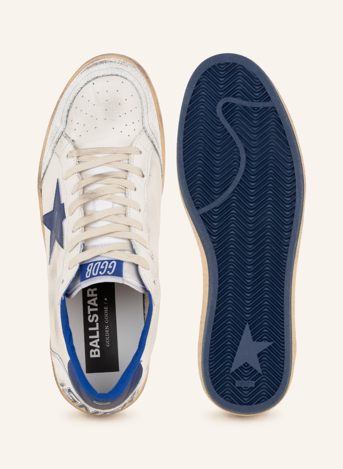GOLDEN GOOSE Sneakers BALL STAR, Color: WHITE/ BLUE (Image 5)