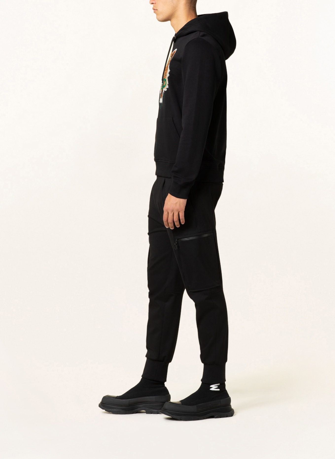 KENZO Bluza z kapturem TIGER: CZARNY