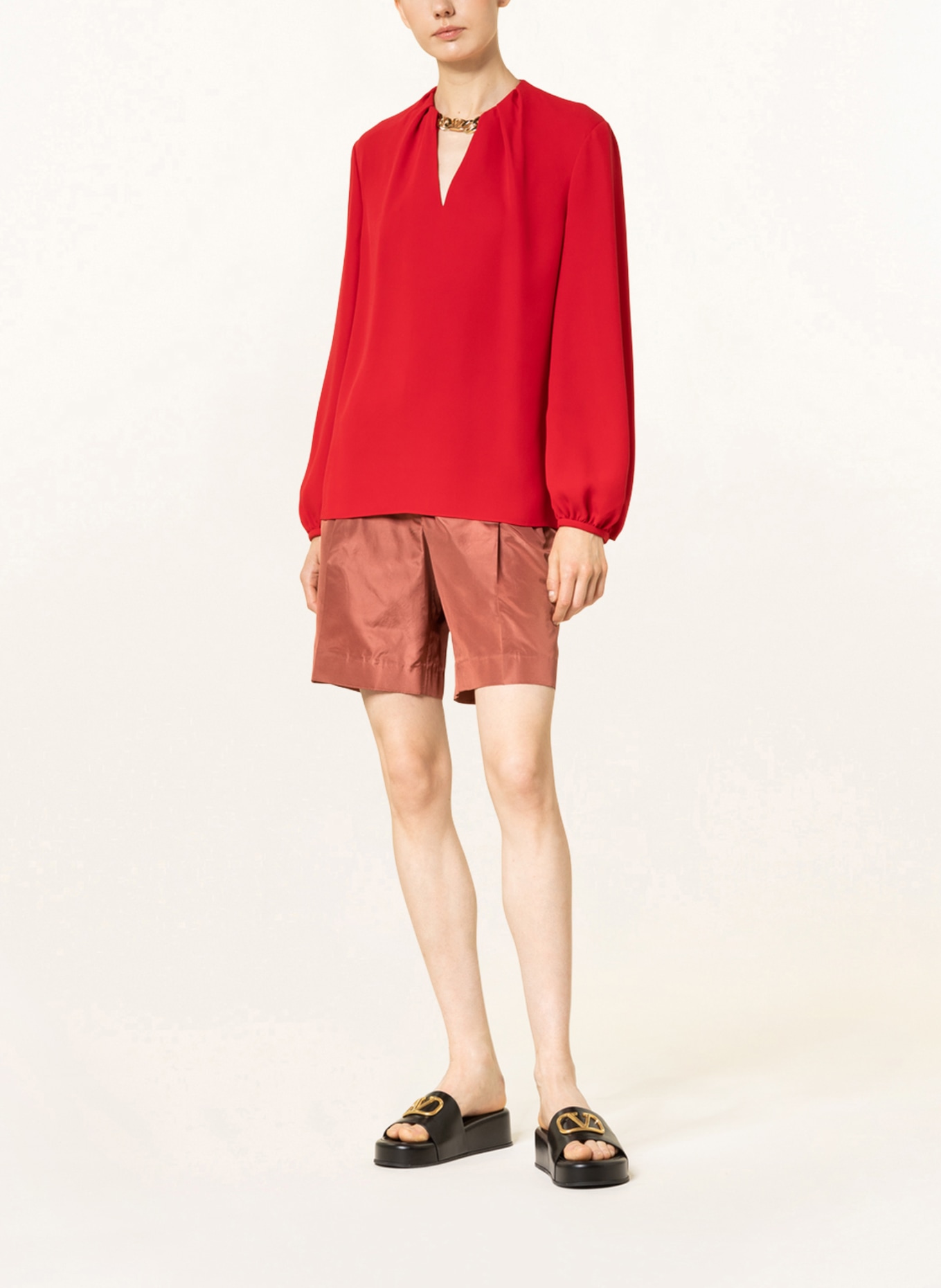 VALENTINO Shirt blouse in silk, Color: RED (Image 2)