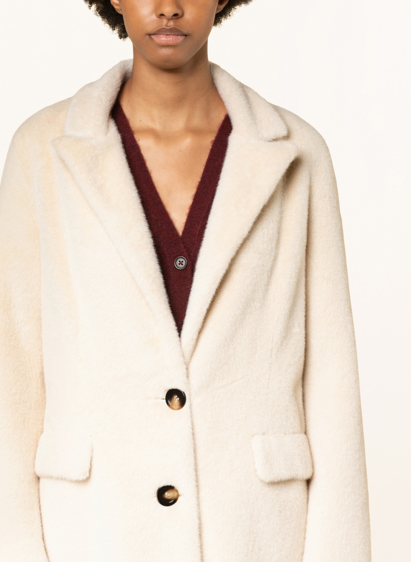 RINO & PELLE Faux fur coat SAAMI, Color: ECRU (Image 4)