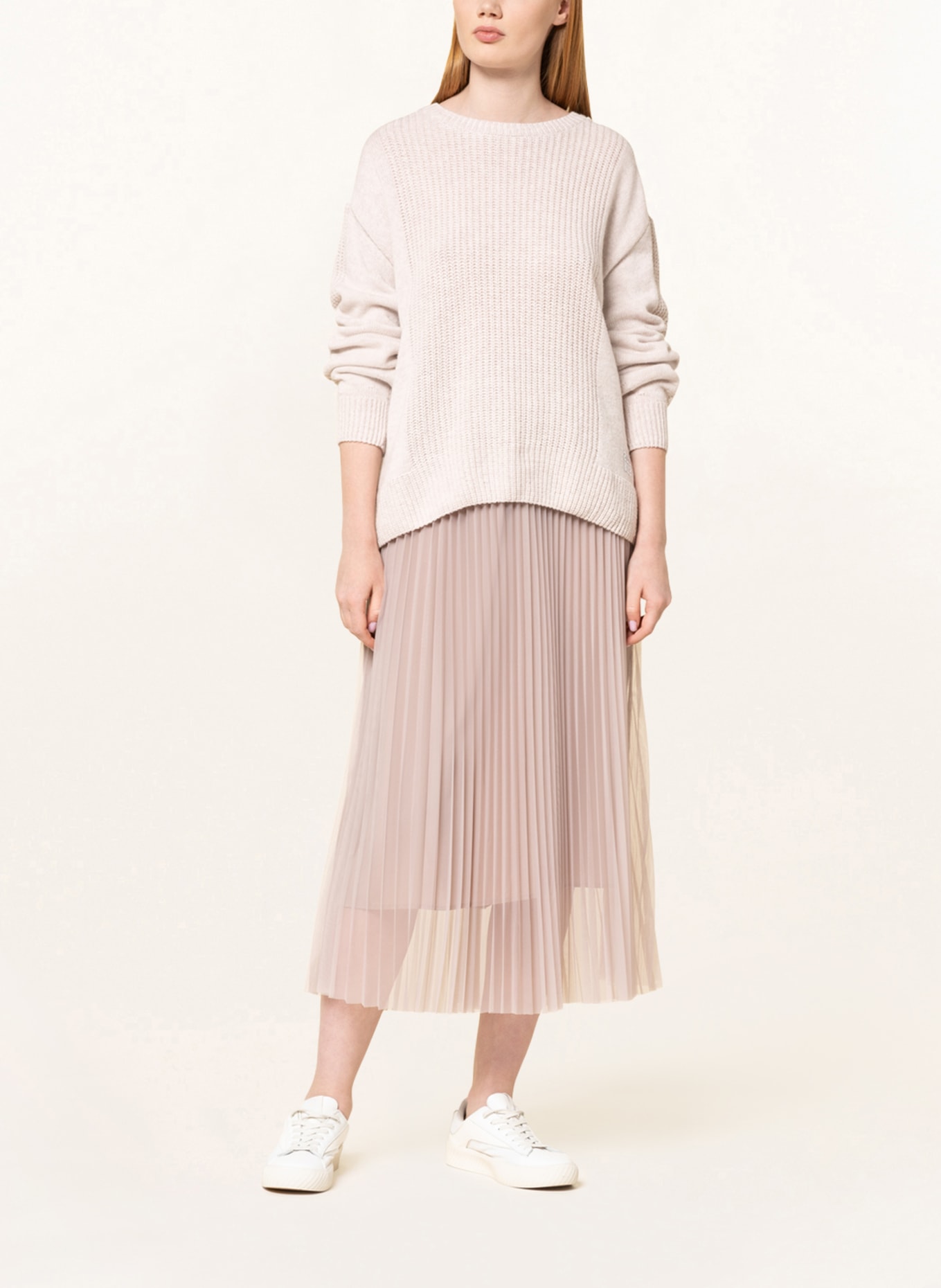 MARC CAIN Sweater in mixed materials, Color: 609 light taupe (Image 2)
