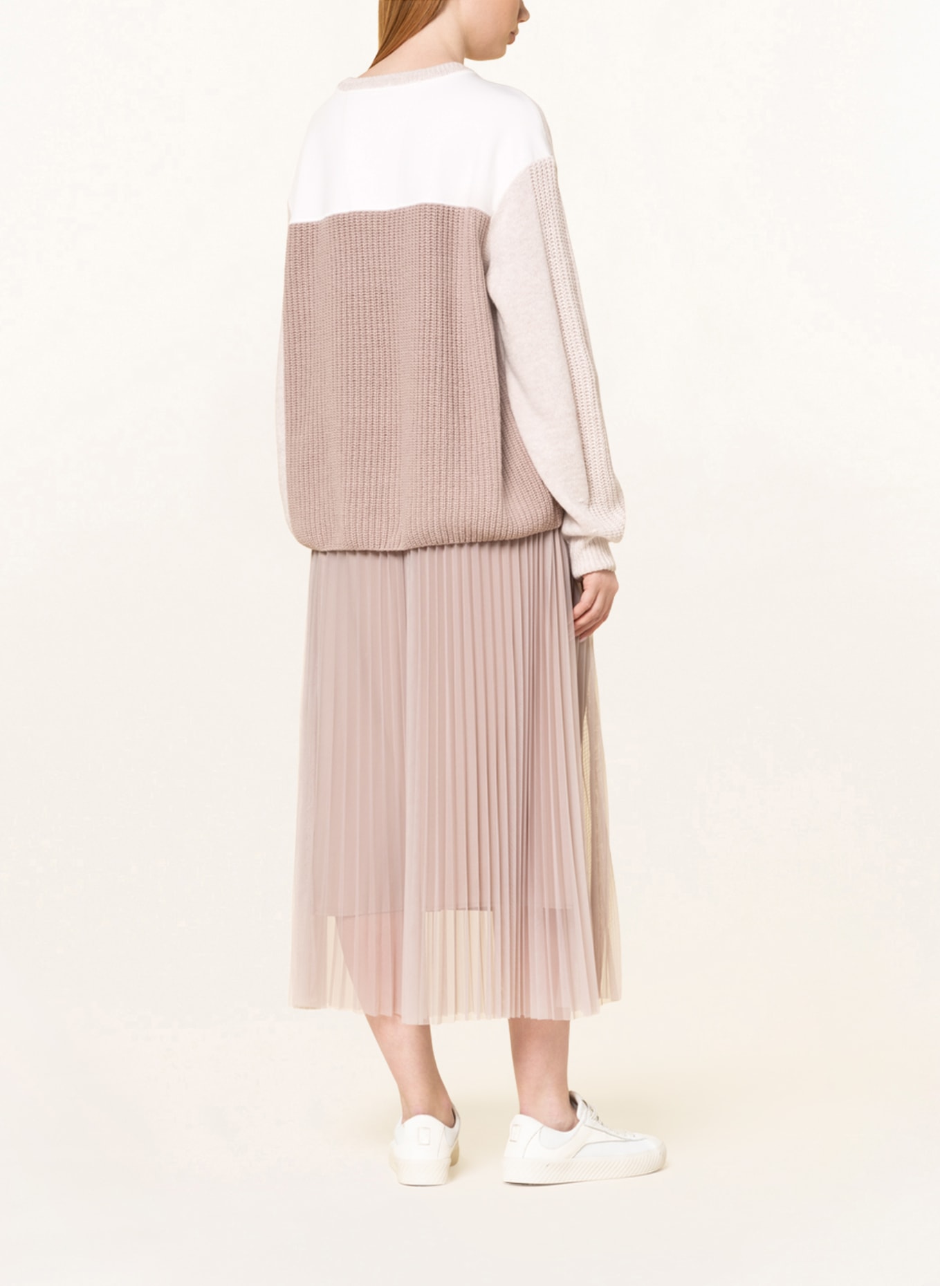 MARC CAIN Sweater in mixed materials, Color: 609 light taupe (Image 3)