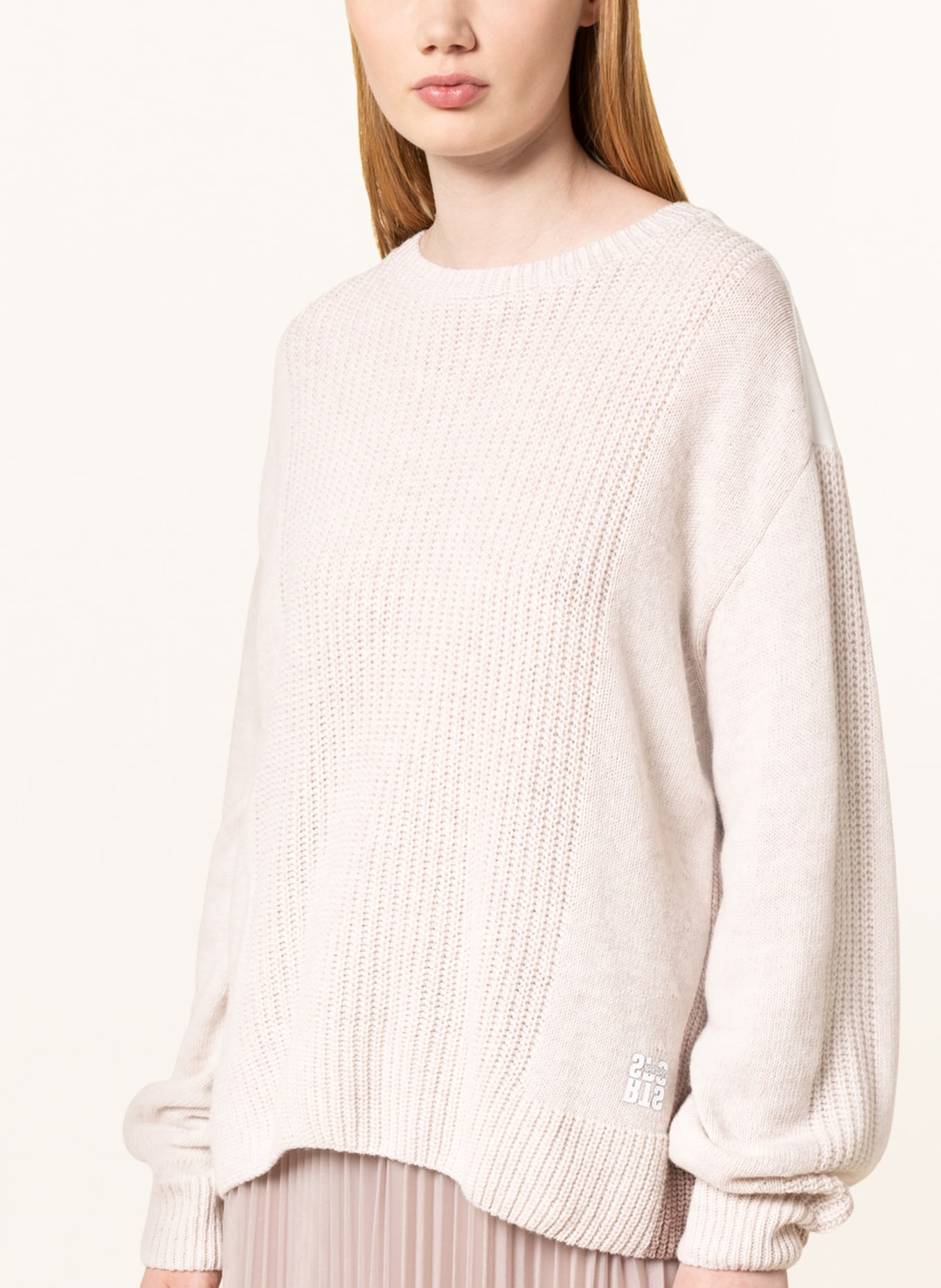 MARC CAIN Sweater in mixed materials, Color: 609 light taupe (Image 4)