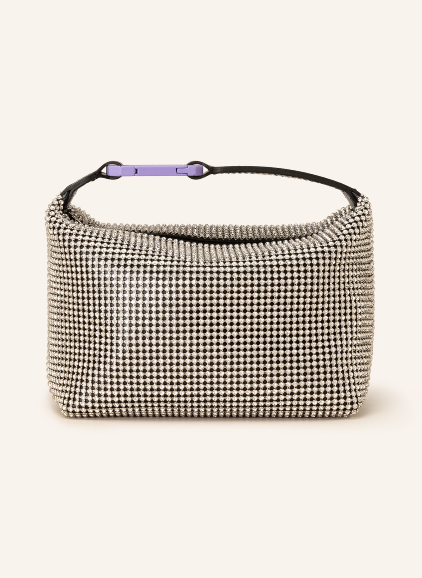 EÉRA Handbag MOONBAG with decorative gems, Color: WHITE/ BLACK (Image 1)