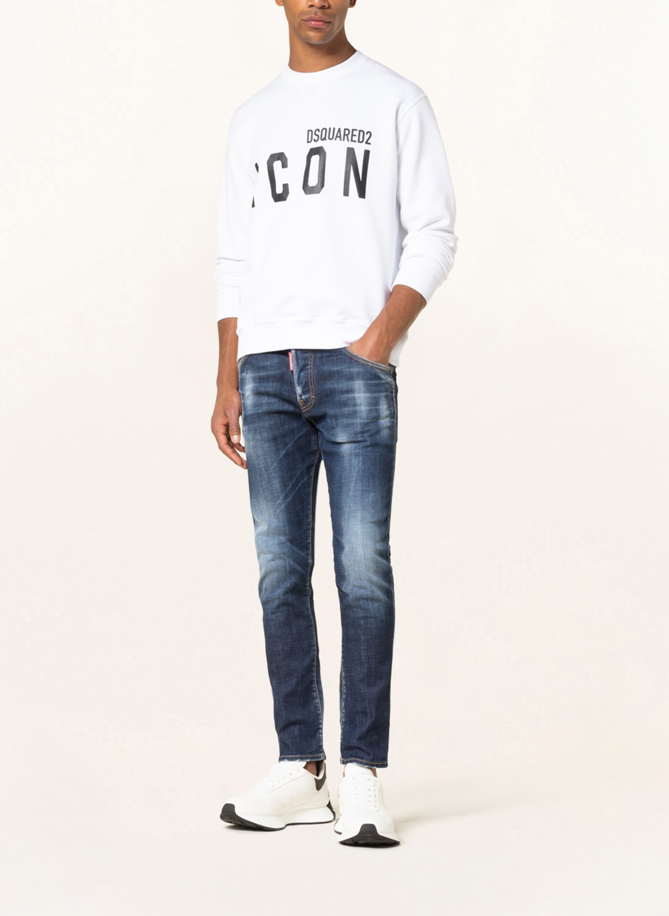 DSQUARED2 Sweatshirt ICON, Color: WHITE/ BLACK (Image 2)
