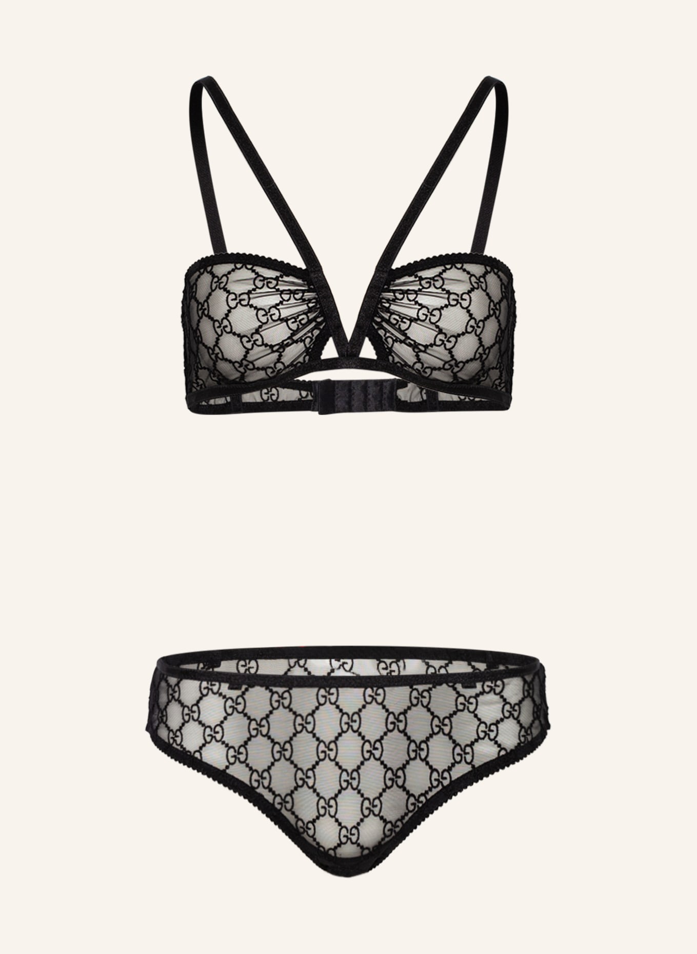 GUCCI Set: Bandeau bra and briefs with gift box , Color: BLACK (Image 1)