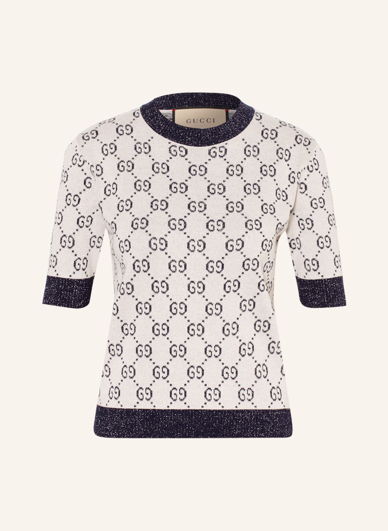 GUCCI Knit shirt with glitter thread, Color: CREAM (Image 1)