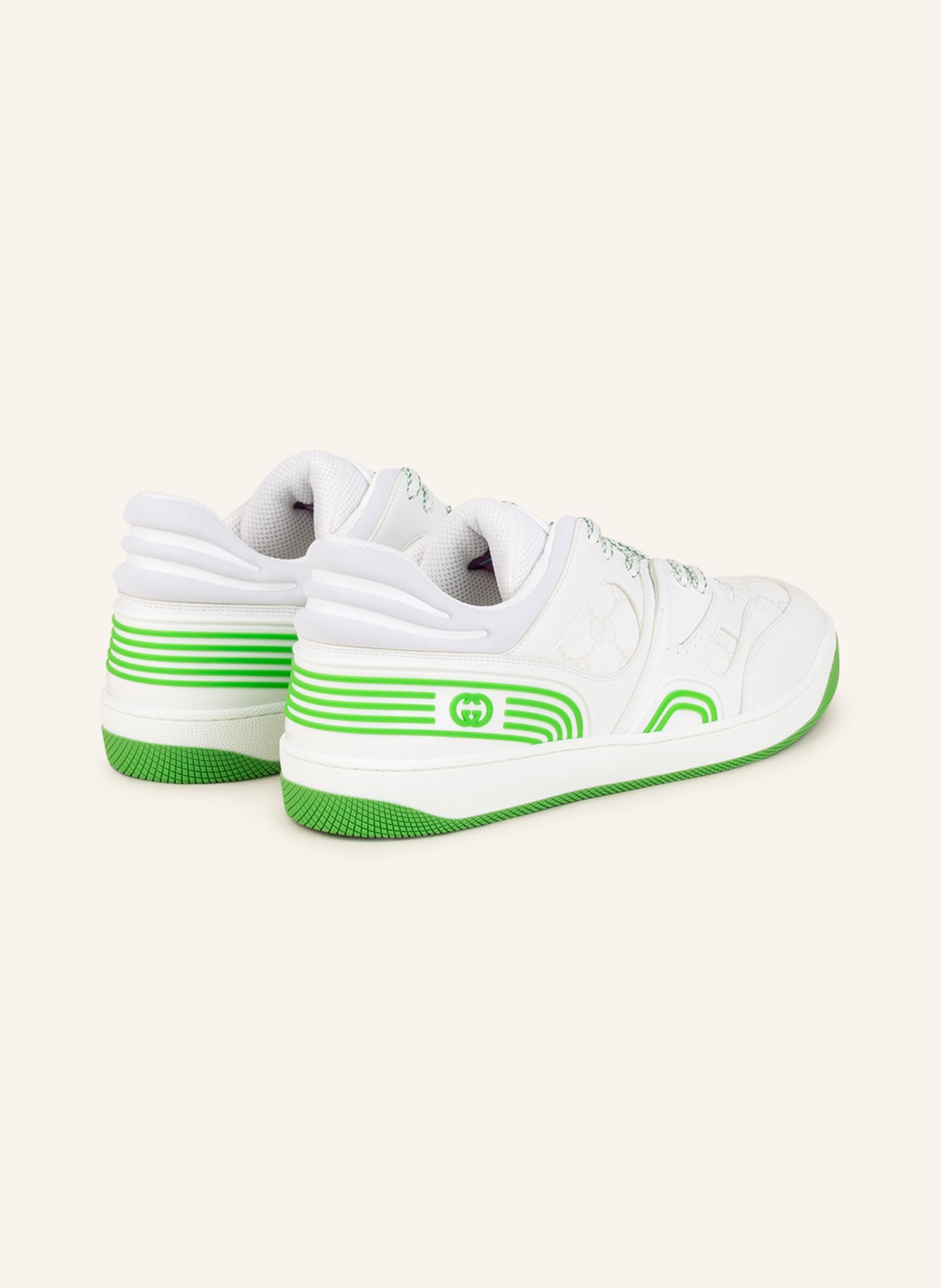 GUCCI Sneakers DEMETRA, Color: WHITE/ NEON GREEN (Image 2)