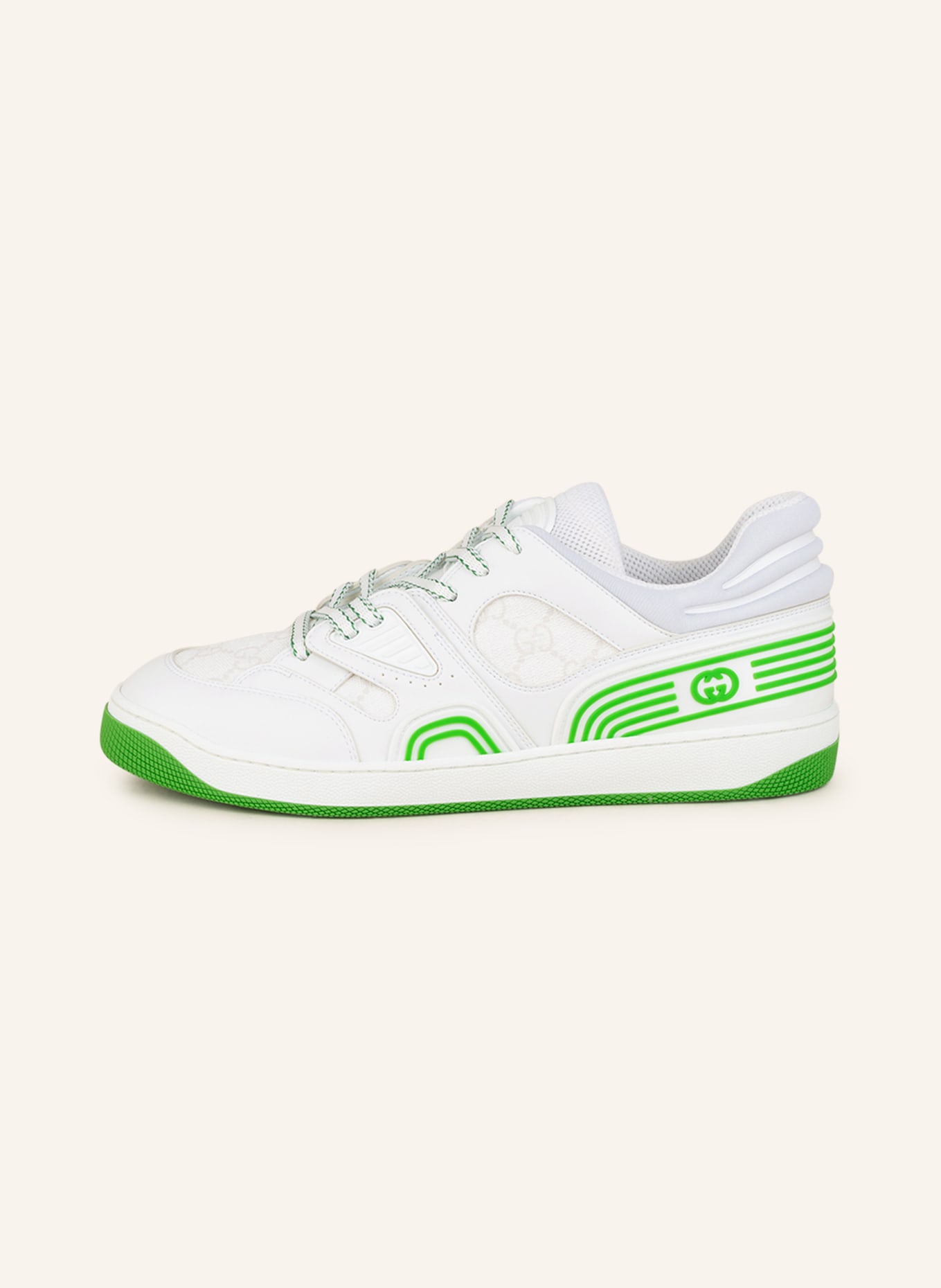 GUCCI Sneakers DEMETRA, Color: WHITE/ NEON GREEN (Image 4)