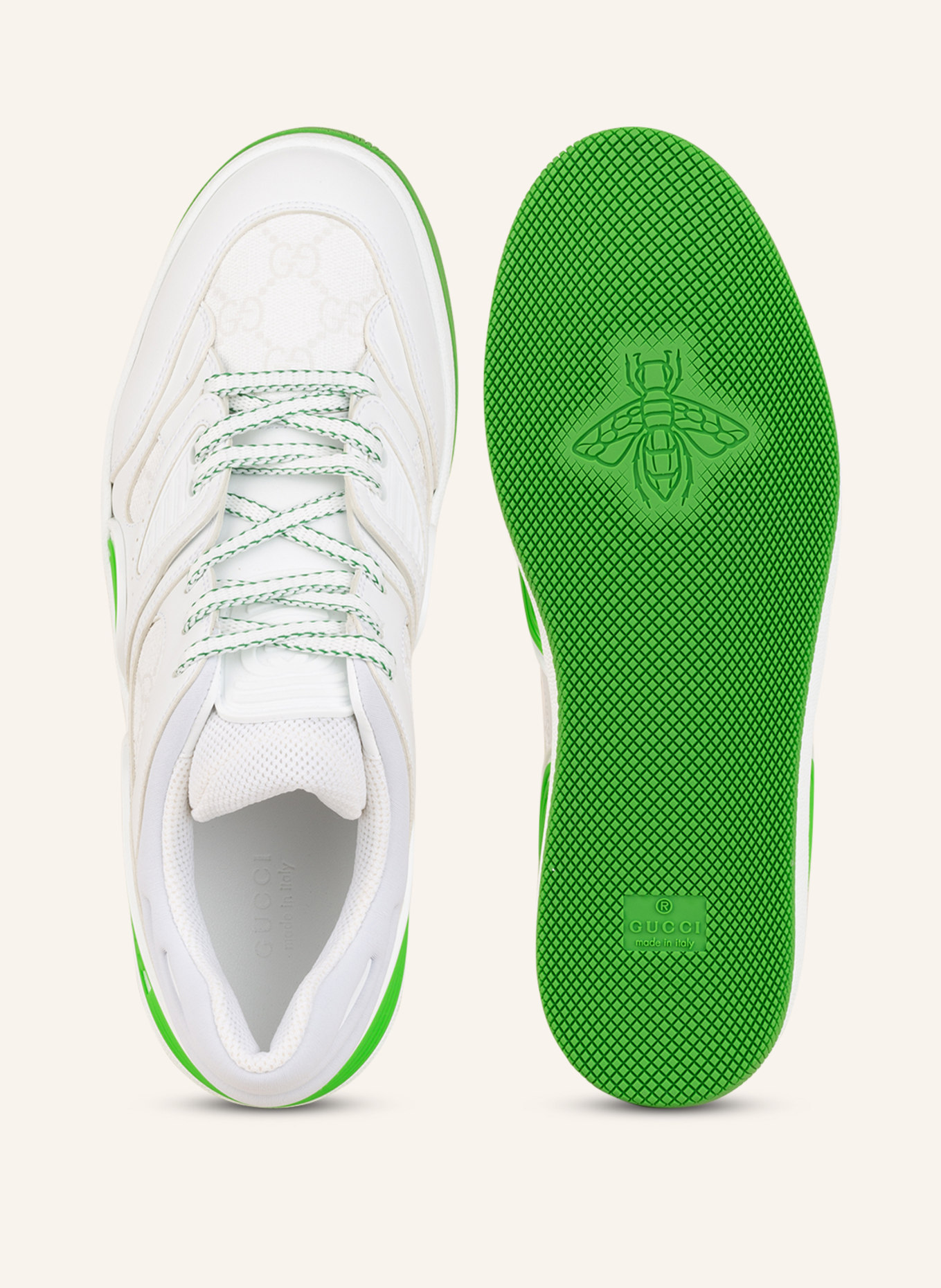 GUCCI Sneakers DEMETRA, Color: WHITE/ NEON GREEN (Image 5)