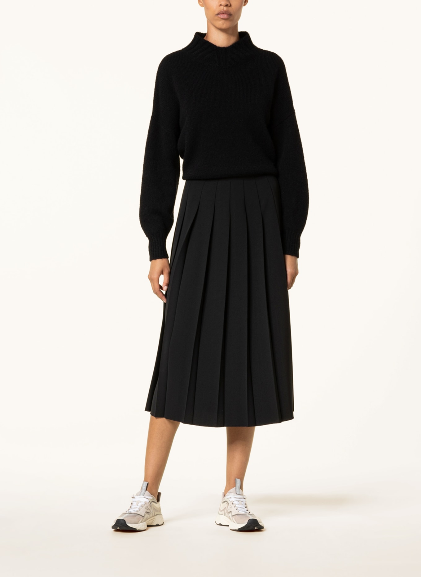 LUISA CERANO Pleated skirt in wrap look, Color: BLACK (Image 2)