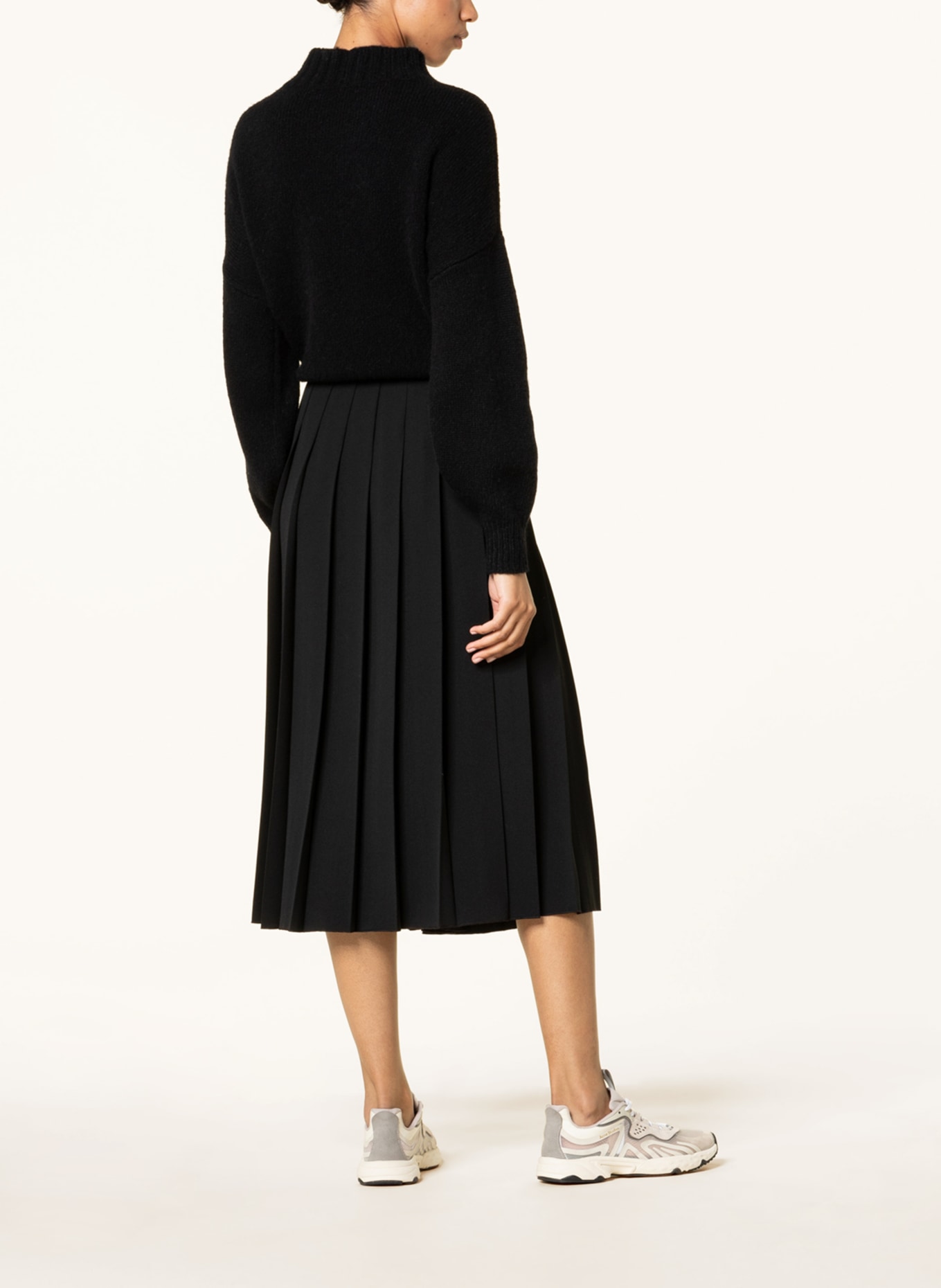 LUISA CERANO Pleated skirt in wrap look, Color: BLACK (Image 3)