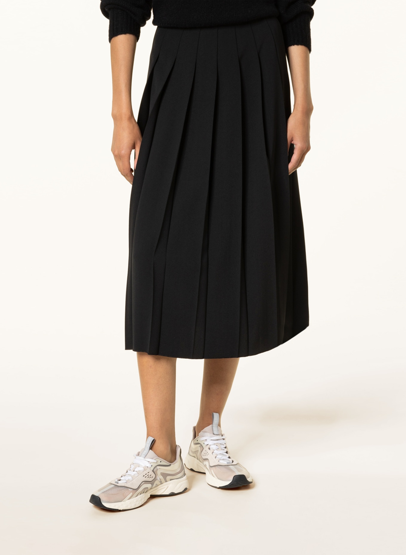 LUISA CERANO Pleated skirt in wrap look, Color: BLACK (Image 4)