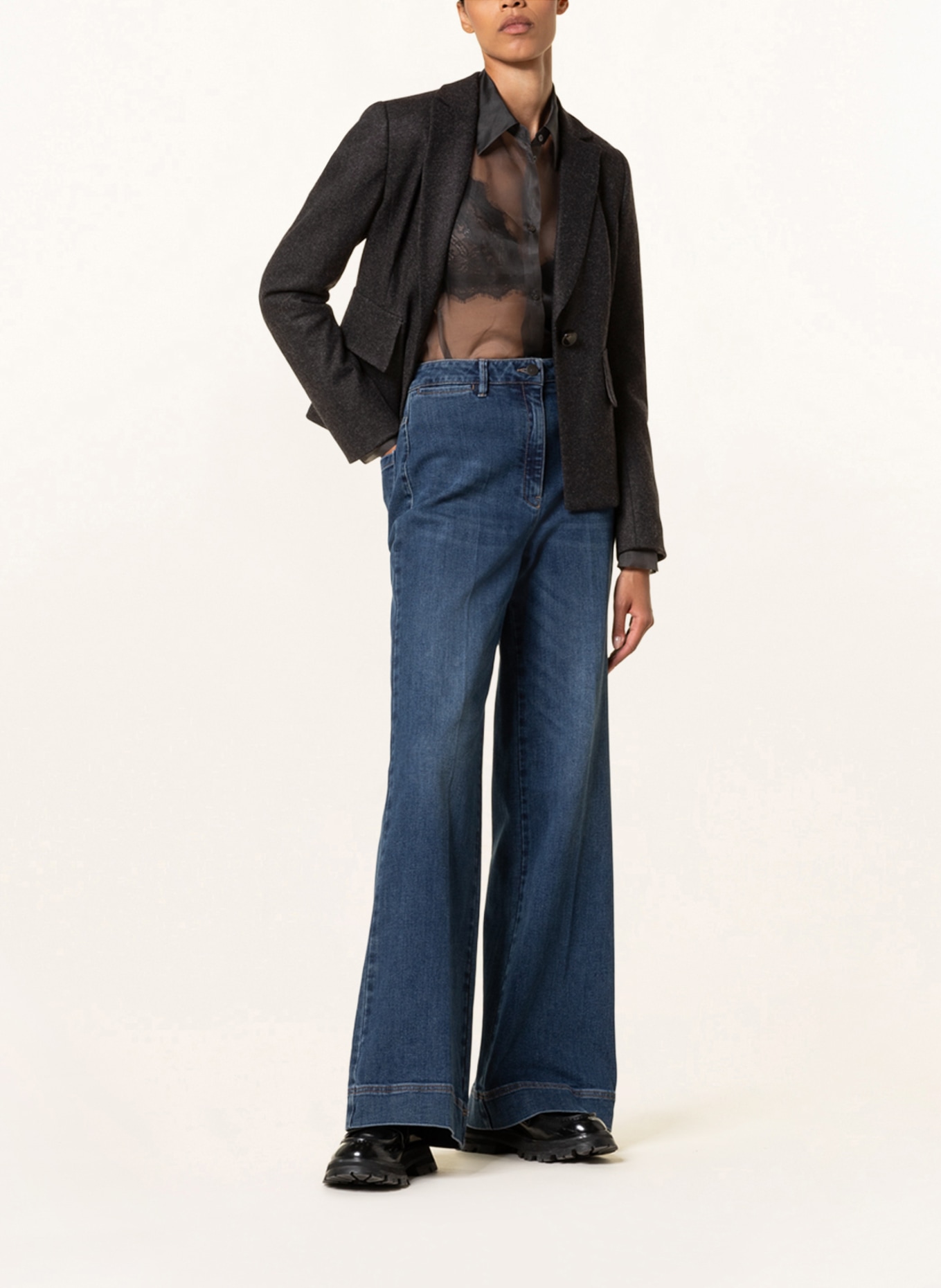 LUISA CERANO Flannel blazer, Color: DARK GRAY (Image 2)