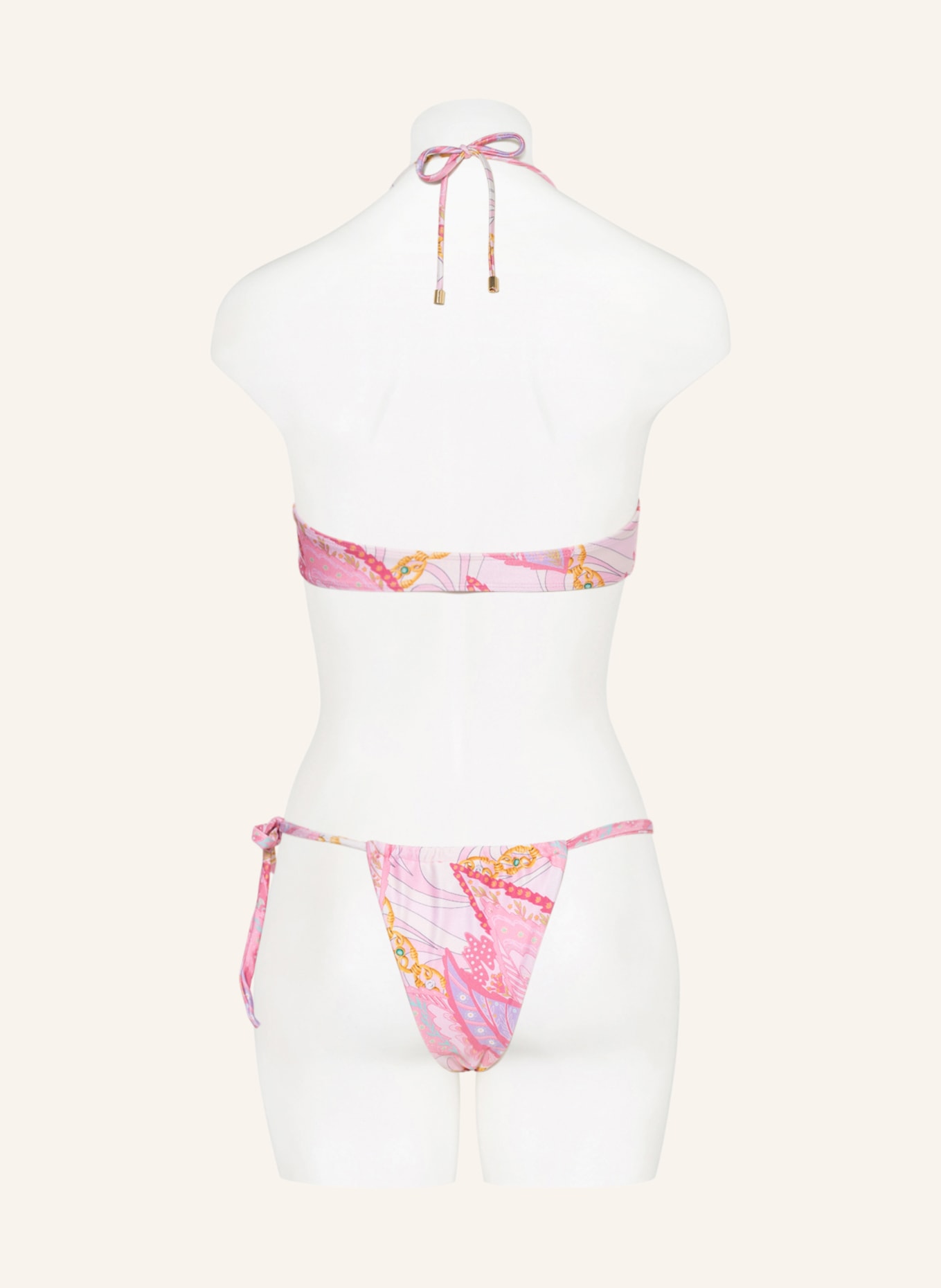 JANTHEE Berlin Bralette bikini top KELLY, Color: PINK/ LIGHT PURPLE/ ECRU (Image 3)
