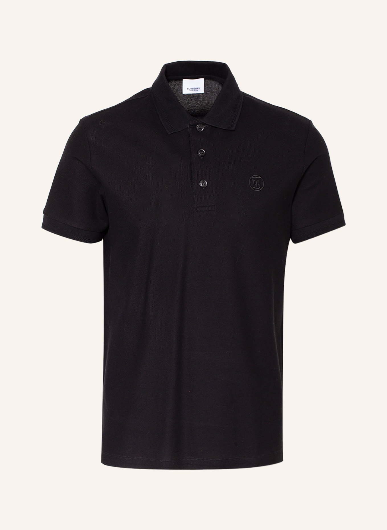 BURBERRY Piqué polo shirt EDDIE, Color: BLACK (Image 1)