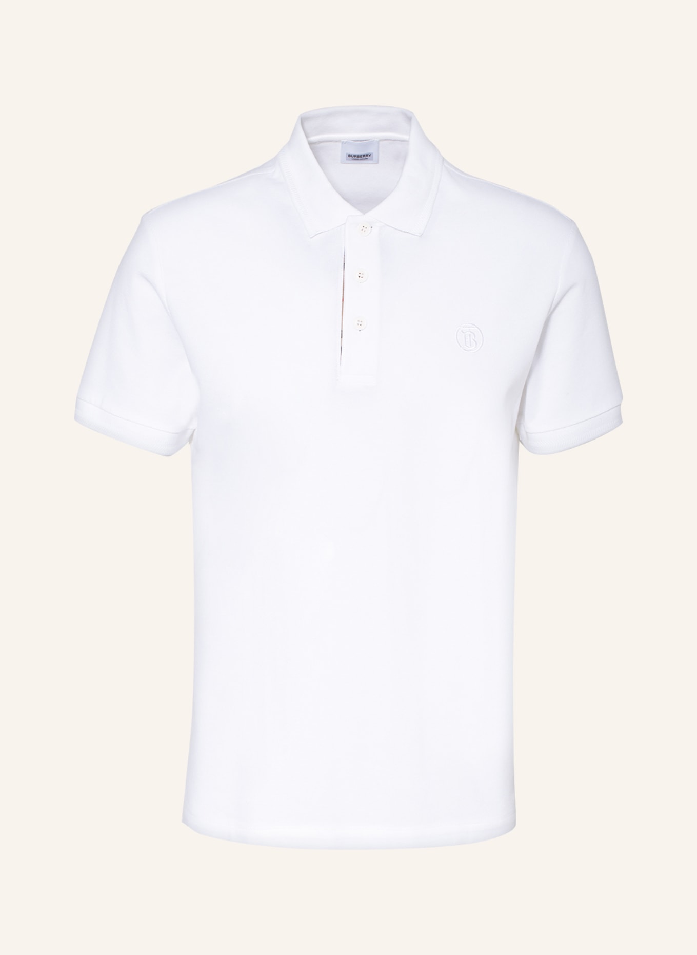 BURBERRY Piqué polo shirt EDDIE, Color: WHITE (Image 1)