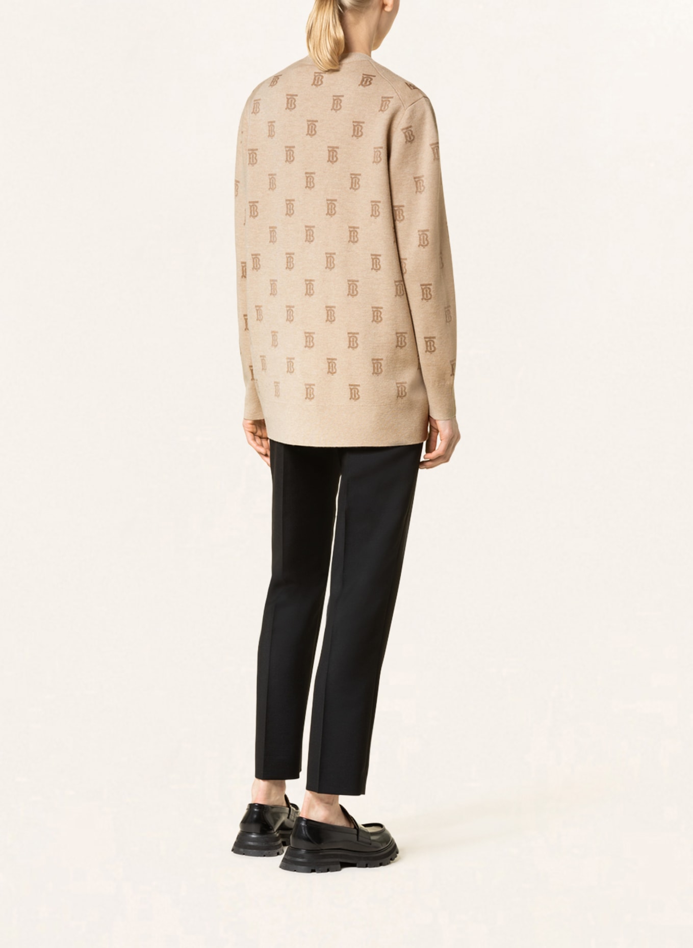 BURBERRY Oversized cardigan SALENA with silk , Color: BEIGE/ LIGHT BROWN (Image 3)