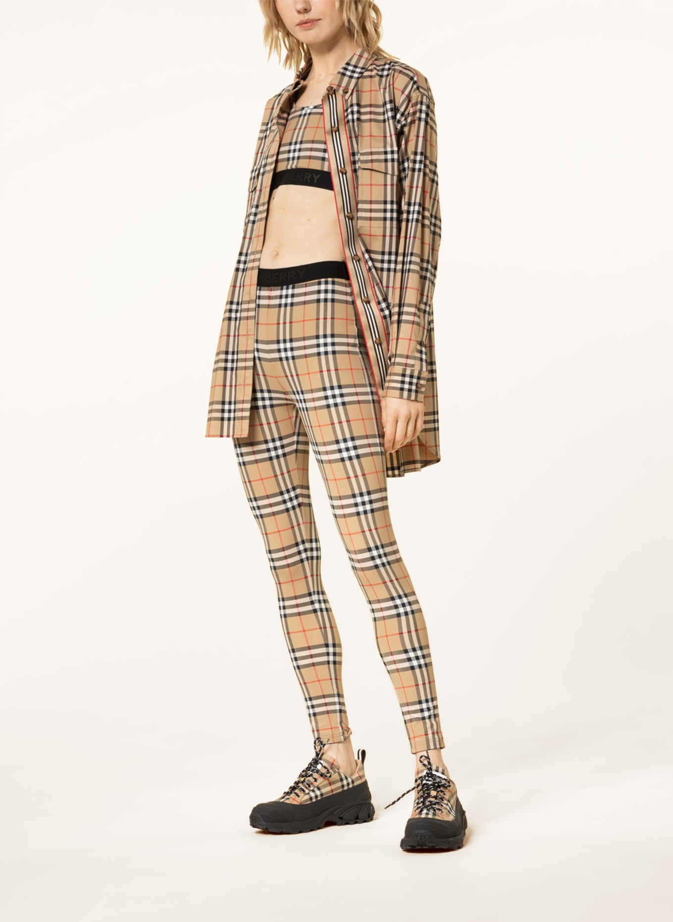 BURBERRY Cropped top DALBY, Color: BEIGE/ BROWN/ RED (Image 2)