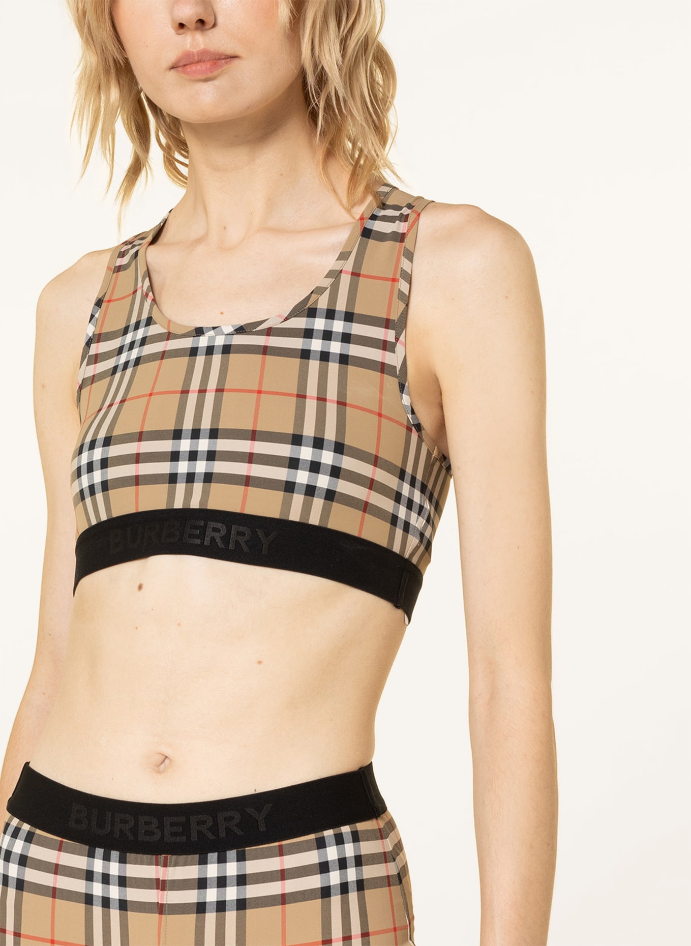 BURBERRY Cropped top DALBY, Color: BEIGE/ BROWN/ RED (Image 4)
