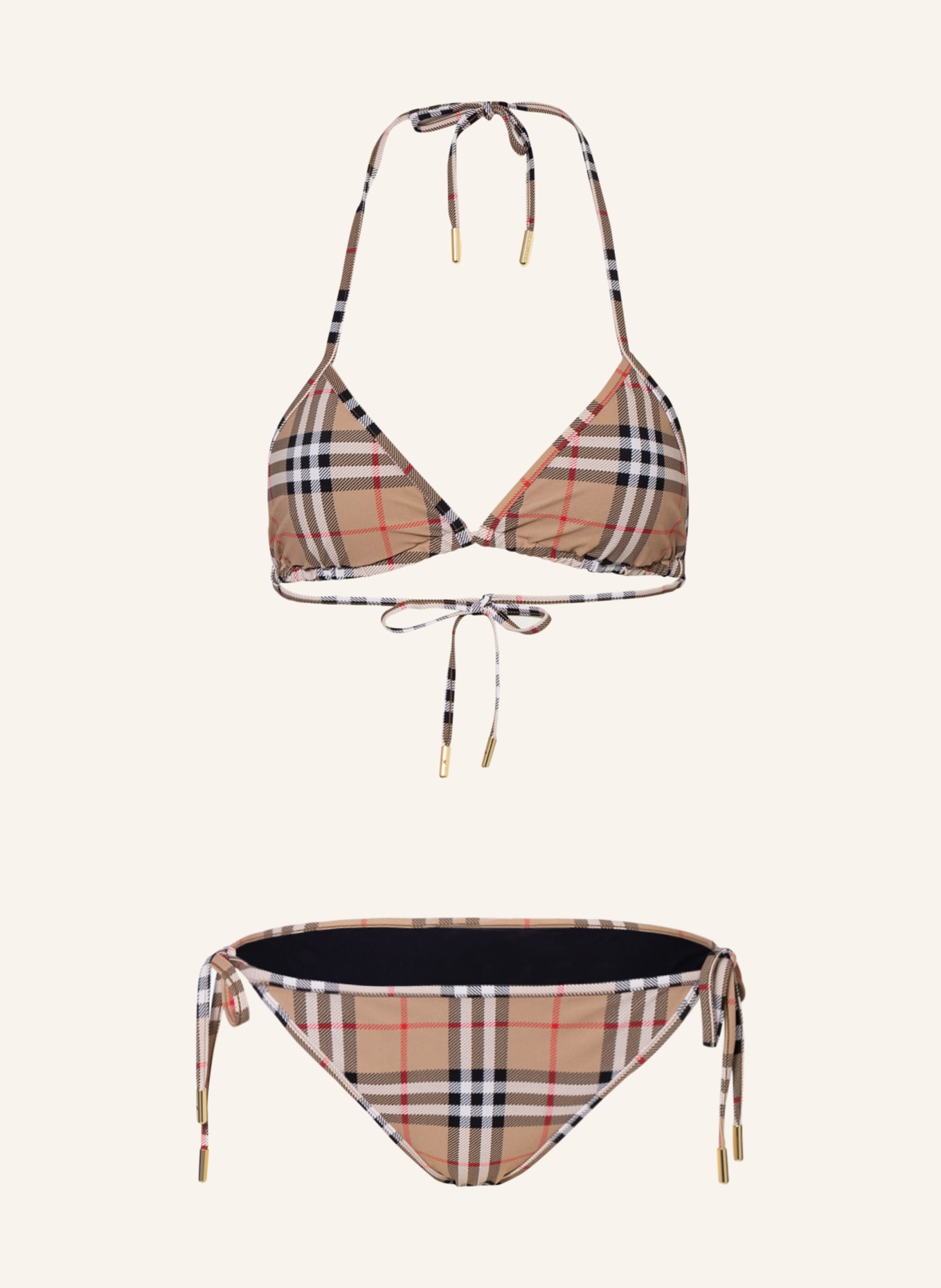 BURBERRY Triangel-Bikini COBB, Farbe: SCHWARZ/ BEIGE/ ROT (Bild 1)