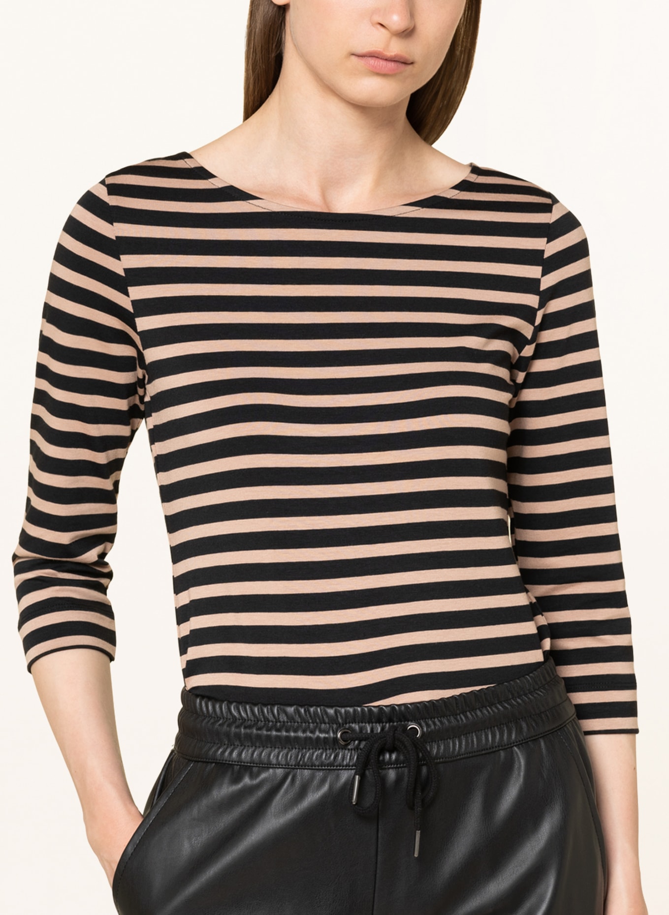 darling harbour Shirt with 3/4 sleeves, Color: BLACK/ CAMEL (Image 4)