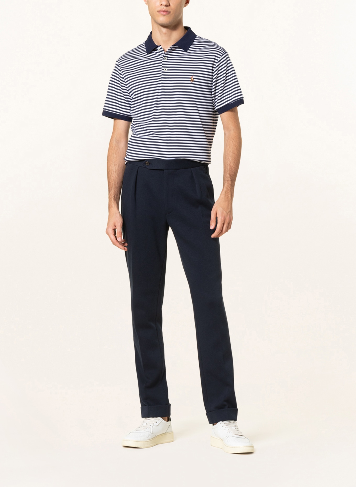 POLO RALPH LAUREN Jersey-Poloshirt Custom Slim Fit, Farbe: WEISS/ DUNKELBLAU (Bild 2)
