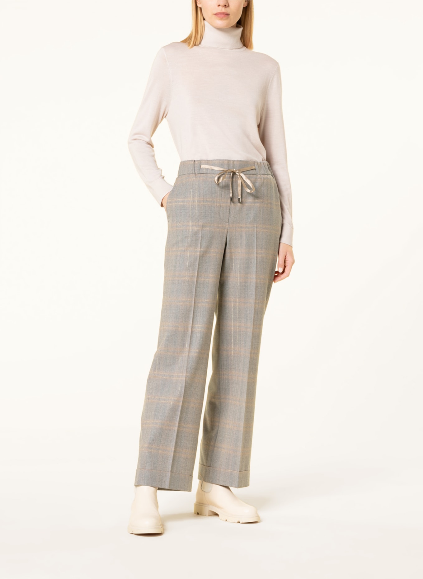 PESERICO Culottes , Color: GRAY/ BEIGE (Image 2)