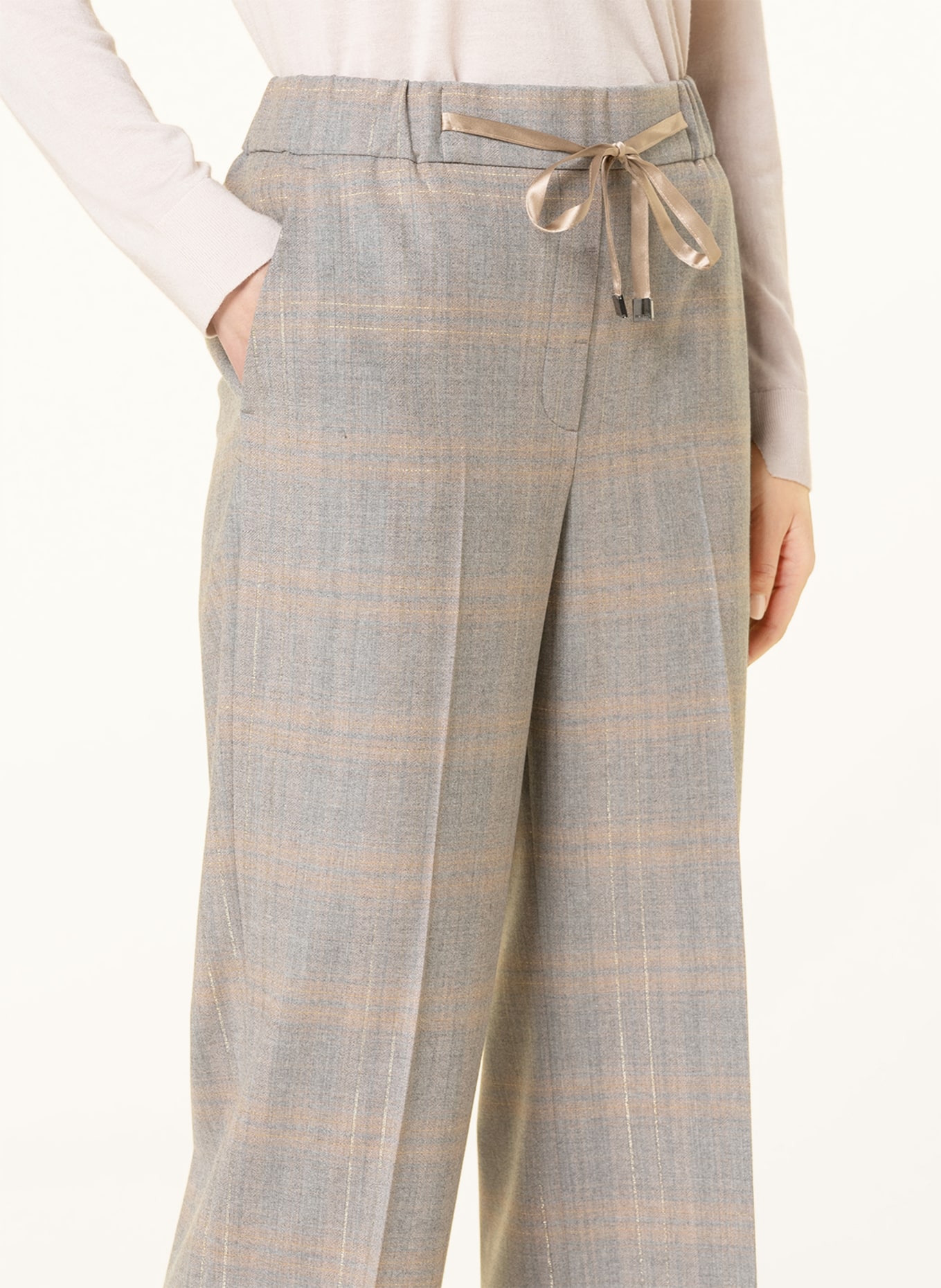 PESERICO Culottes , Color: GRAY/ BEIGE (Image 5)