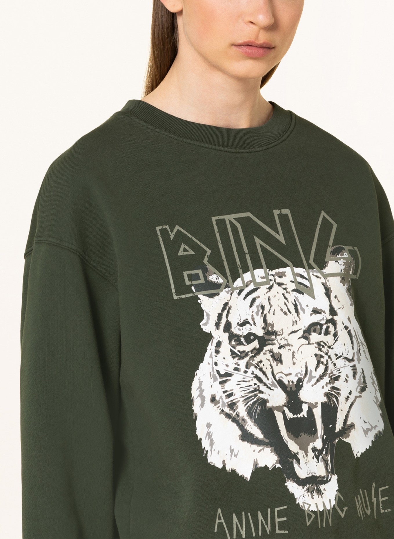 ANINE BING Sweatshirt TIGER, Color: GREEN (Image 4)