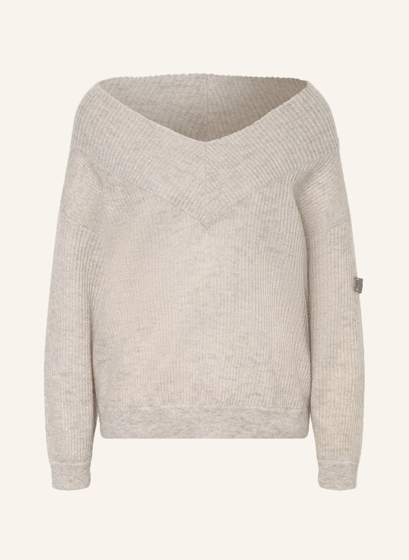 BRUNELLO CUCINELLI Oversized sweater with mohair and glitter thread , Color: LIGHT GRAY (Image 1)