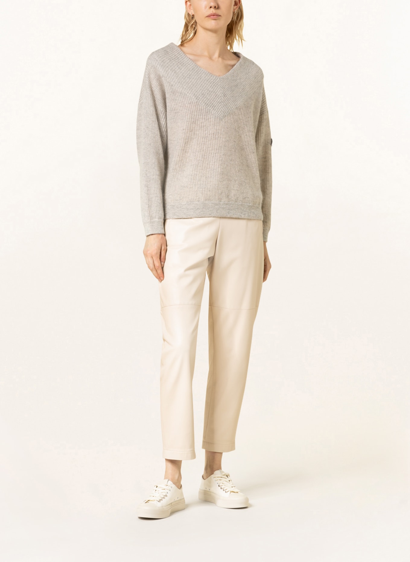 BRUNELLO CUCINELLI Oversized sweater with mohair and glitter thread , Color: LIGHT GRAY (Image 2)