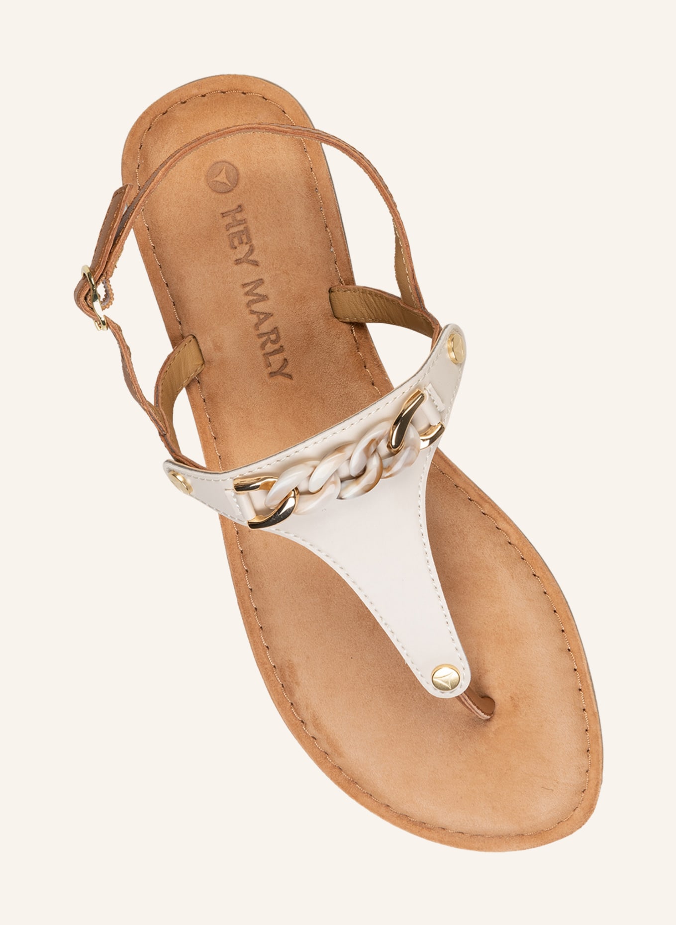 HEY MARLY Sandals topping PRECIOUS CHAIN, Color: CREAM/ BEIGE (Image 2)