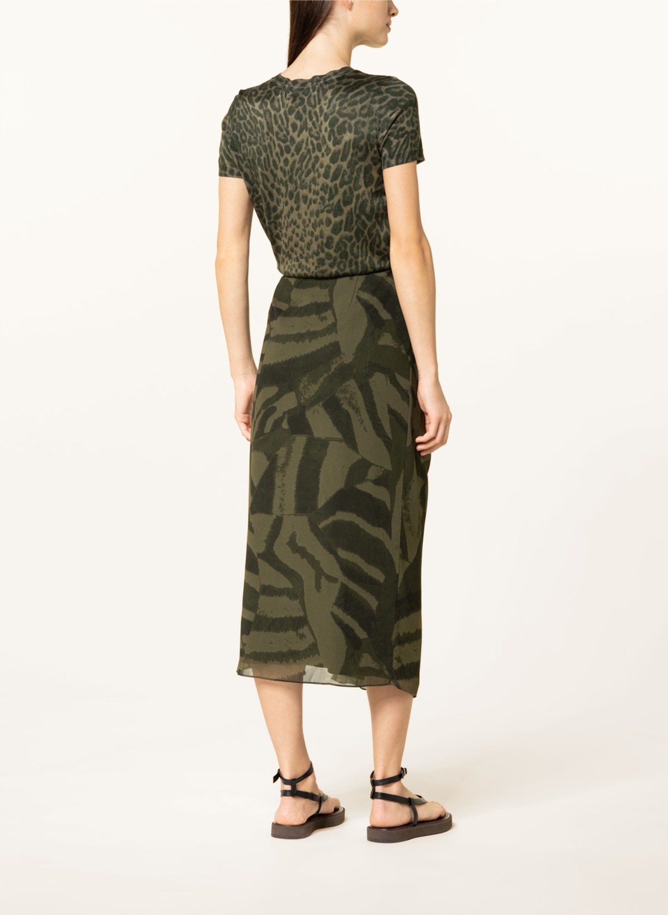 LAUREN RALPH LAUREN Skirt in wrap look, Color: DARK GREEN/ GREEN (Image 3)
