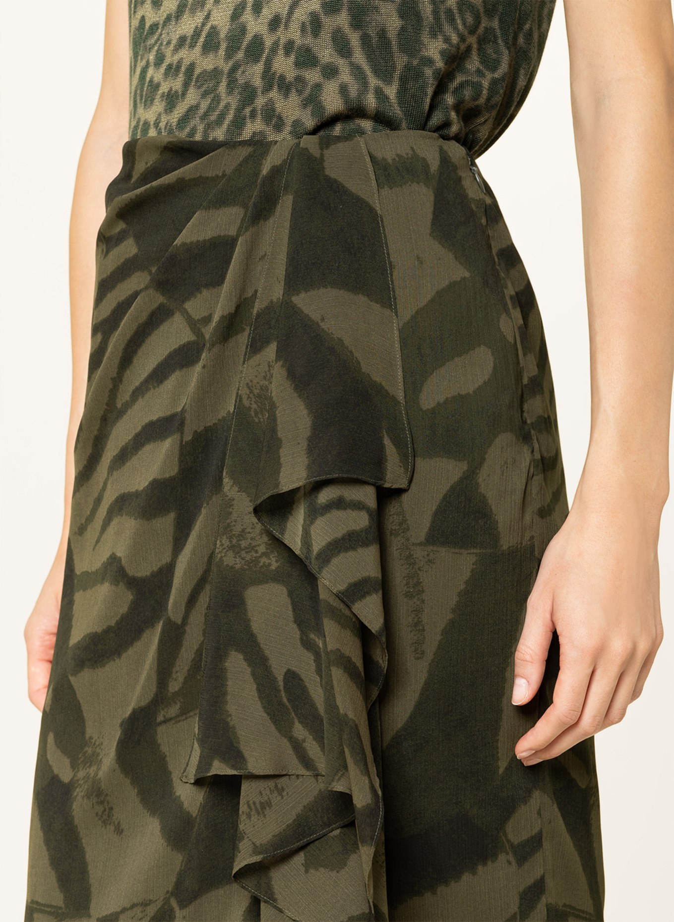 LAUREN RALPH LAUREN Skirt in wrap look, Color: DARK GREEN/ GREEN (Image 4)