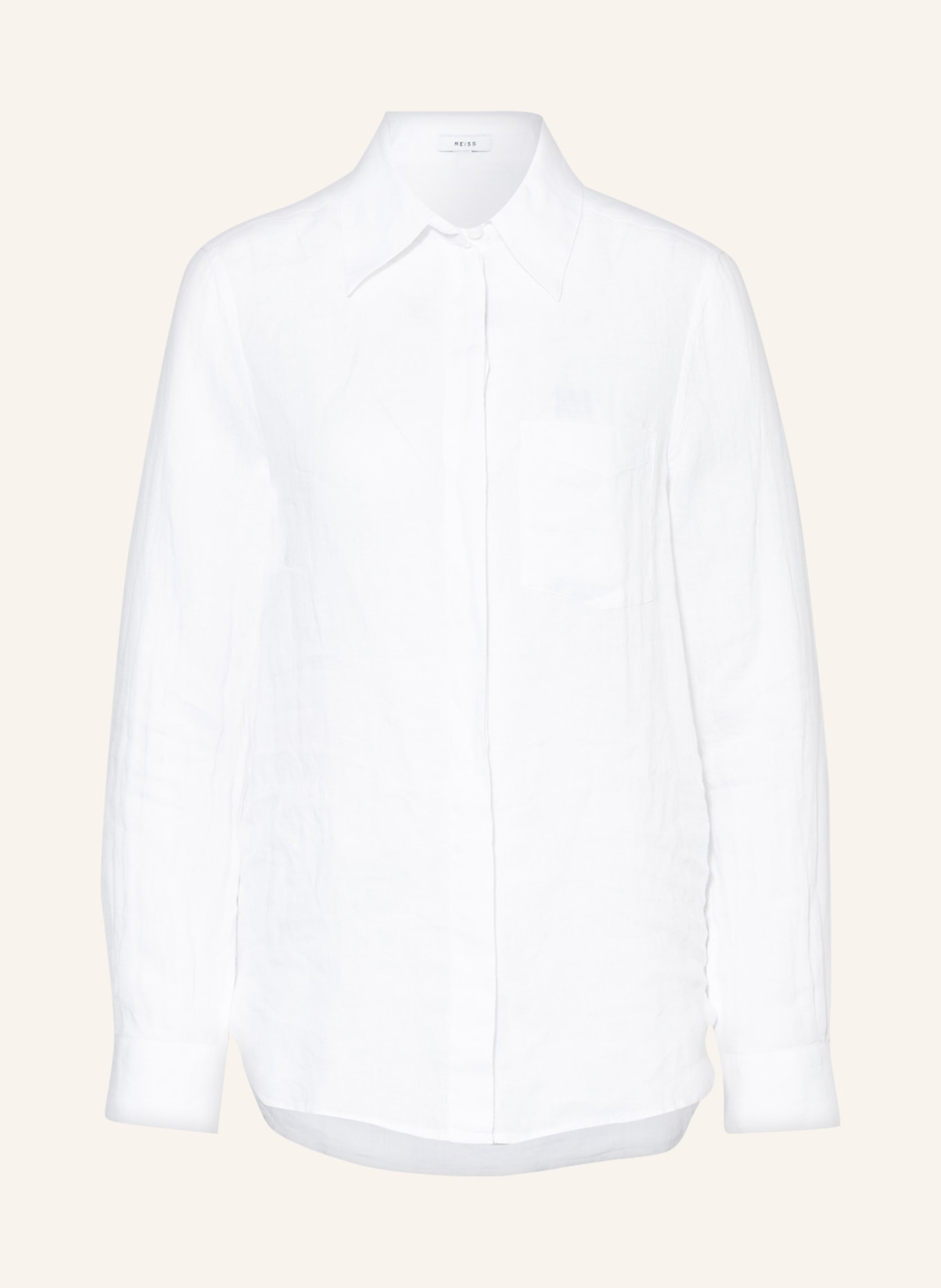 REISS Shirt blouse CAMPBELL made of linen, Color: WHITE (Image 1)