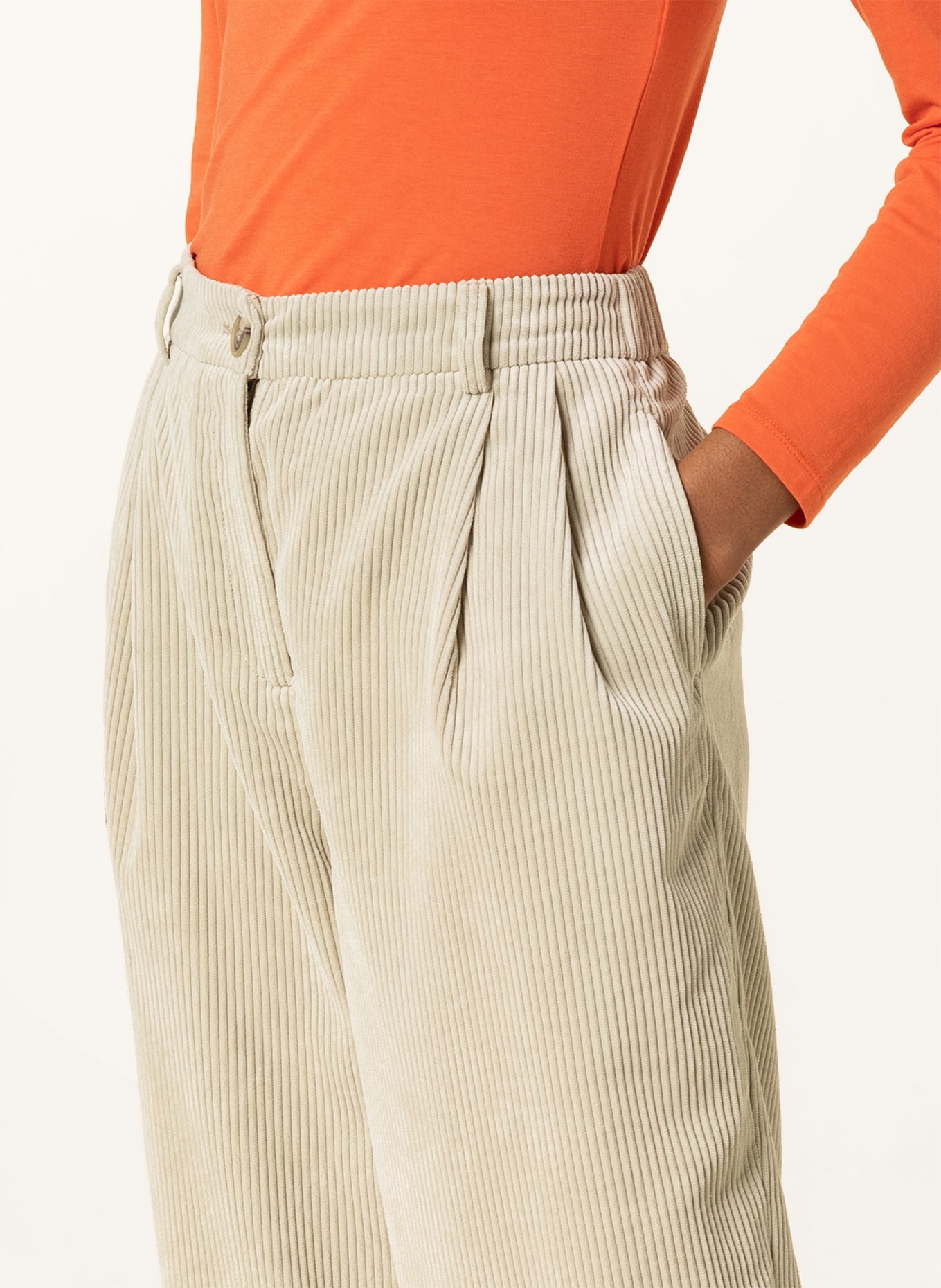 MSCH COPENHAGEN Spodnie sztruksowe ILIVIA JEPPI , Kolor: BEŻOWY (Obrazek 5)