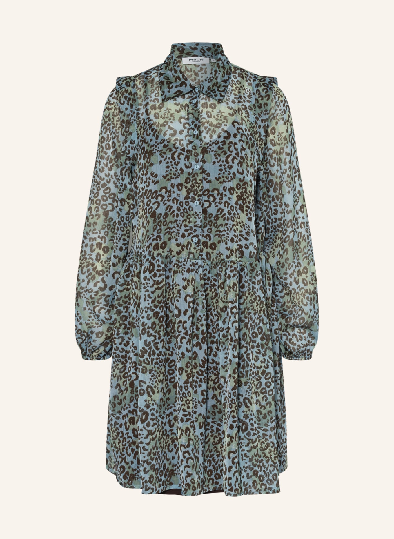 MSCH COPENHAGEN Dress KATRIANA MORCCO, Color: LIGHT BLUE/ LIGHT GREEN/ DARK BROWN (Image 1)