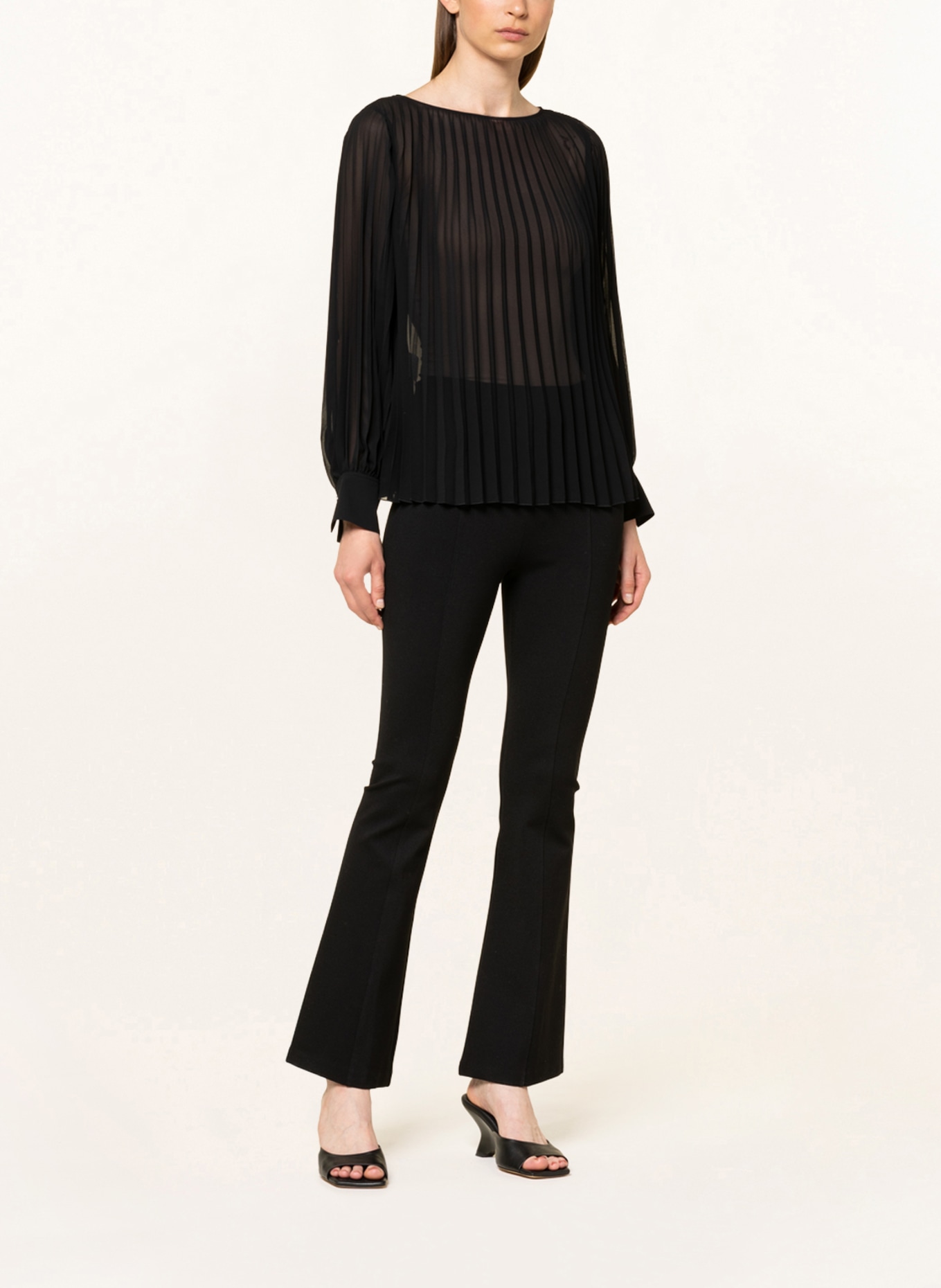 BOSS Shirt blouse IPUNA with pleats, Color: BLACK (Image 2)