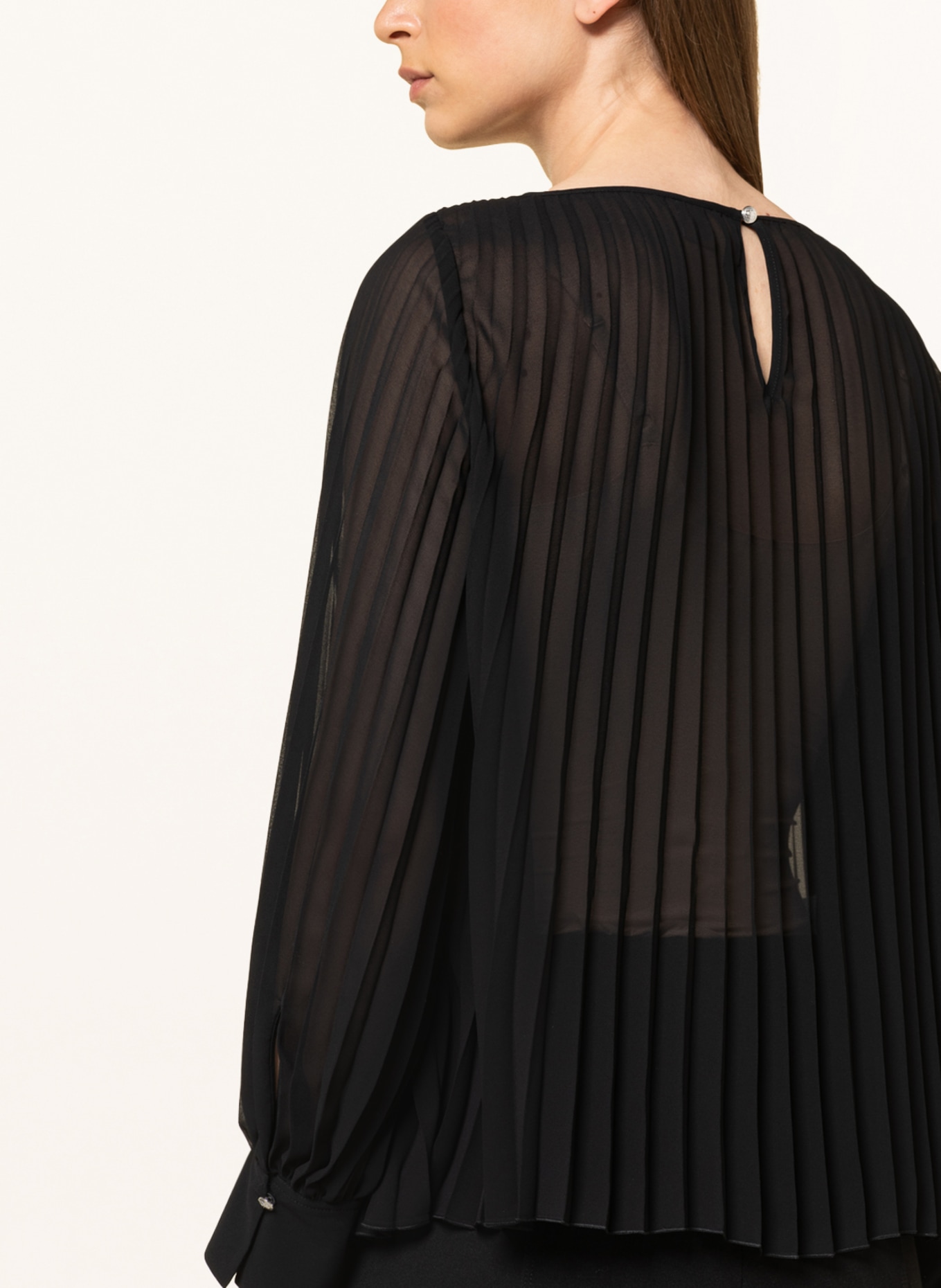 BOSS Shirt blouse IPUNA with pleats, Color: BLACK (Image 4)